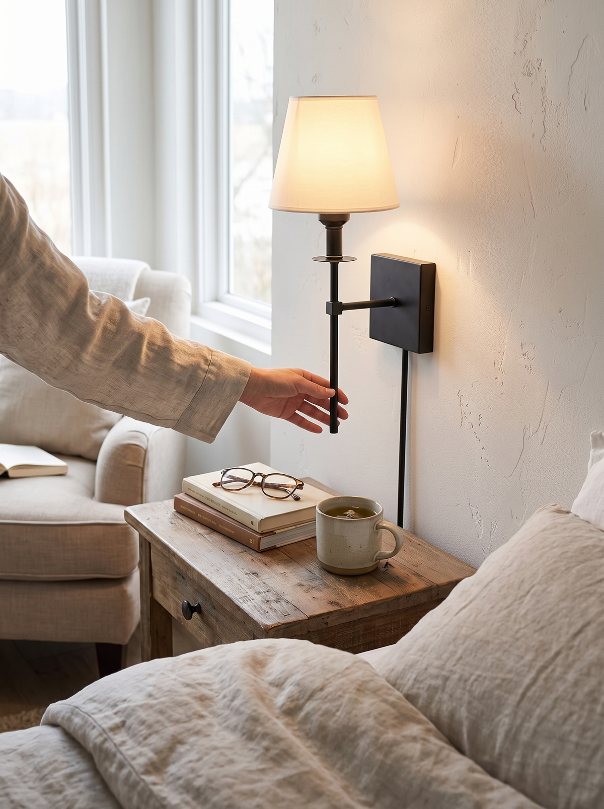 Rechargeable Wireless Wall Light in a lifestyle setting