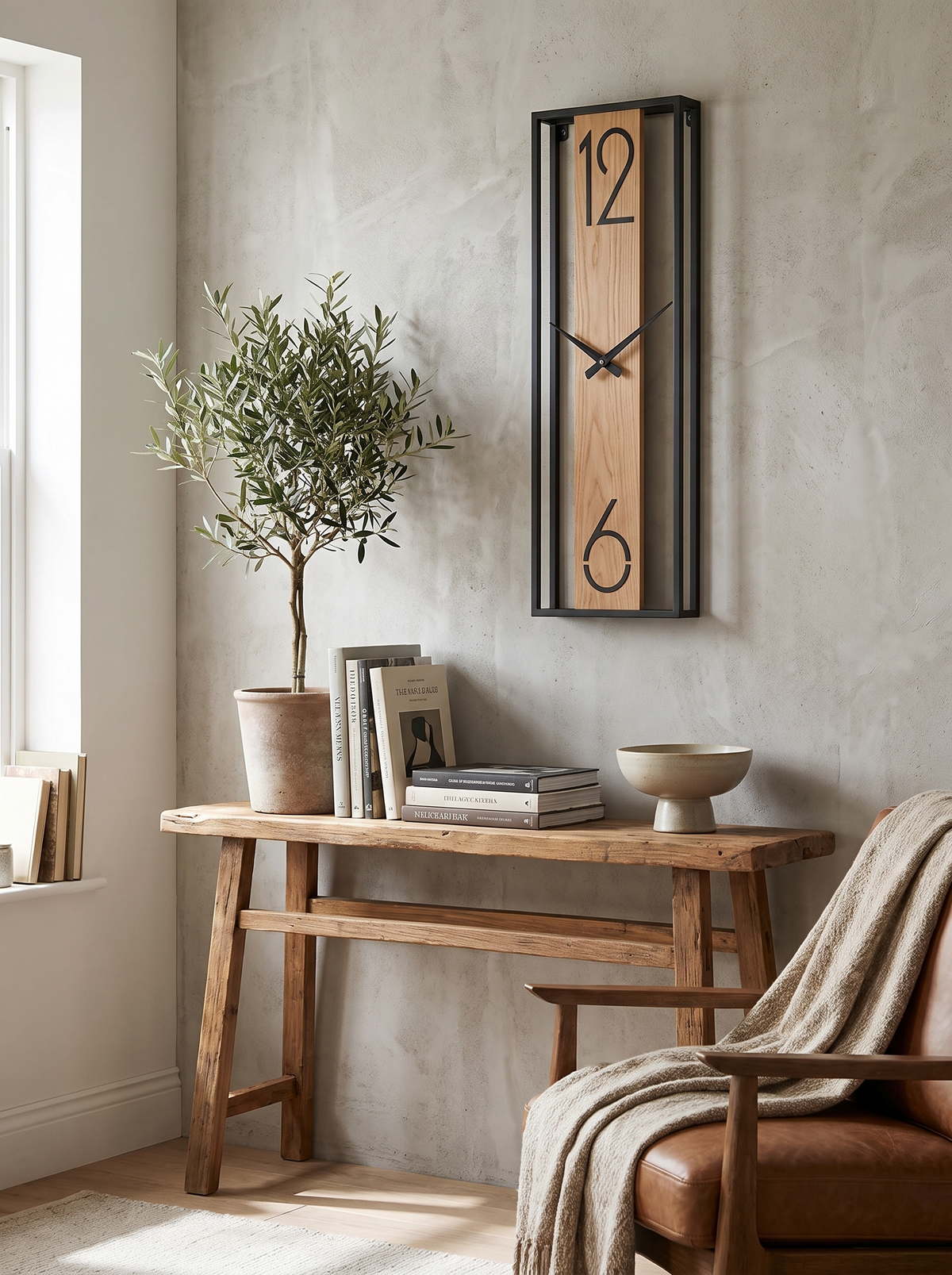 Modern Rectangular Wall Clock in a lifestyle setting