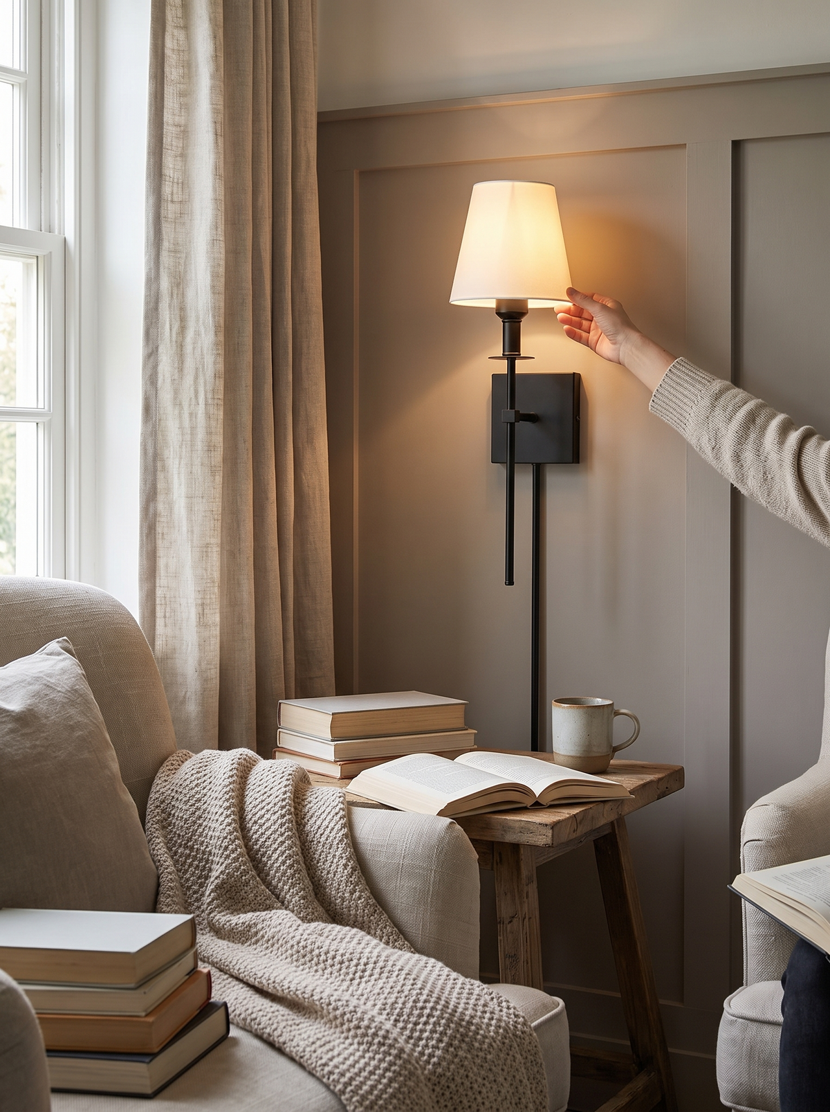 Rechargeable Wireless Wall Light in a lifestyle setting