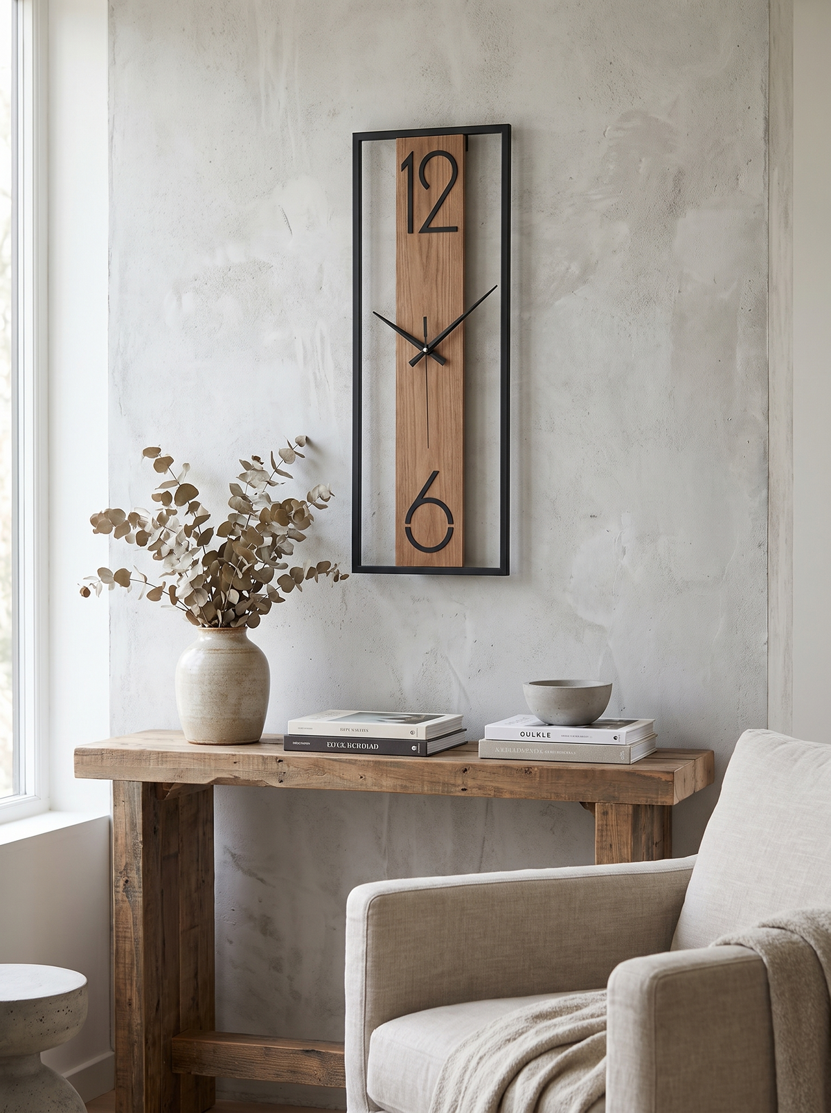 Modern Rectangular Wall Clock in a lifestyle setting