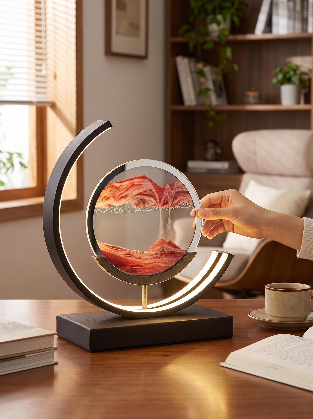 Sandlight Quicksand LED Table Lamp in a lifestyle setting