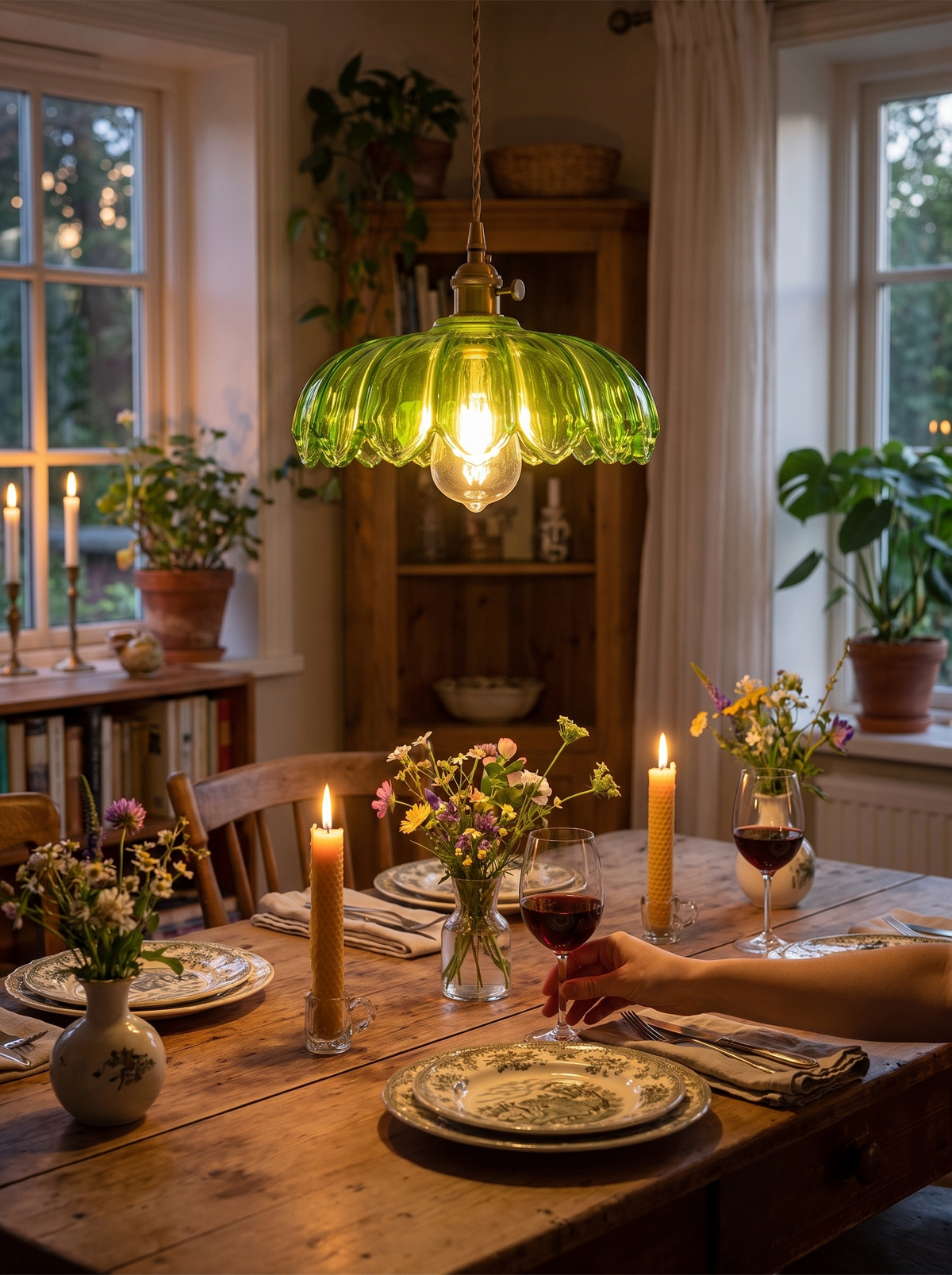 Vintage Flower Pendant Lamp in a lifestyle setting
