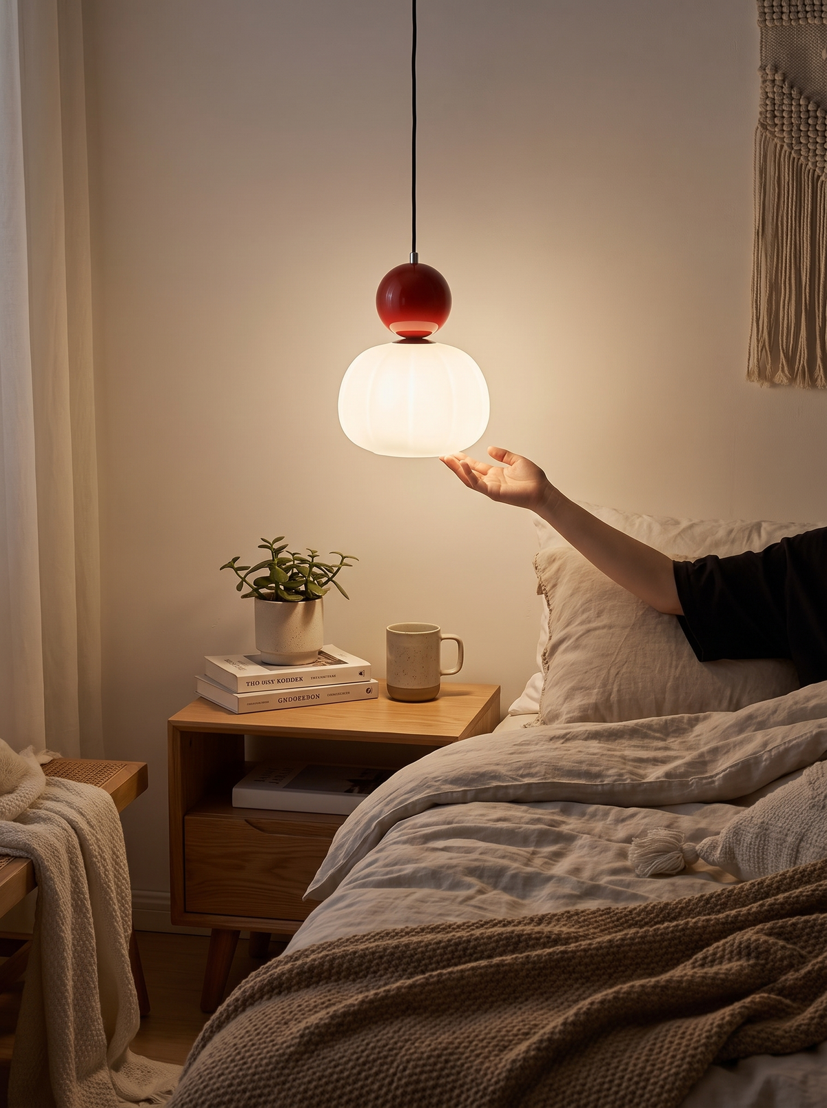 Nordic Pumpkin Pendant Light in a lifestyle setting