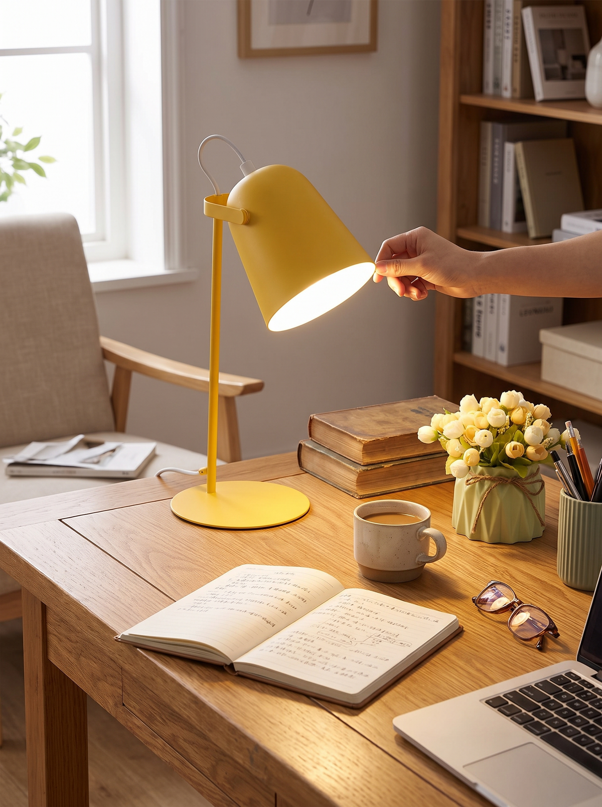 Nordic Metal LED Desk Lamp in a lifestyle setting