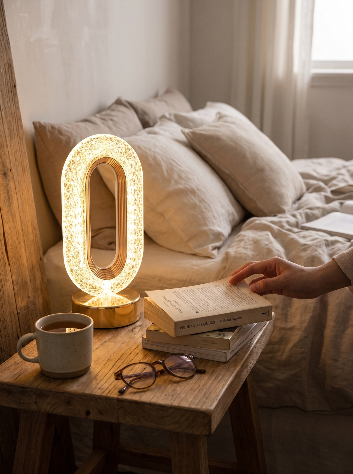 Stellora 3D Crystal LED Night Light in a lifestyle setting