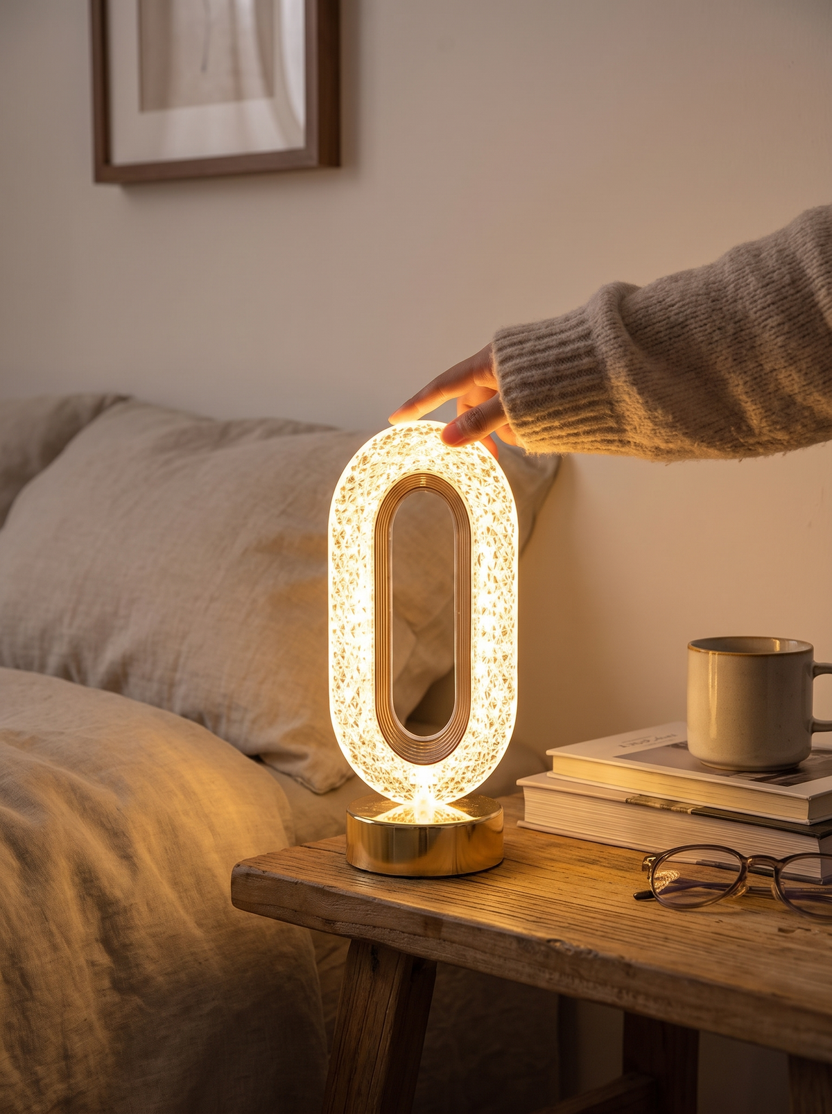 Stellora 3D Crystal LED Night Light in a lifestyle setting