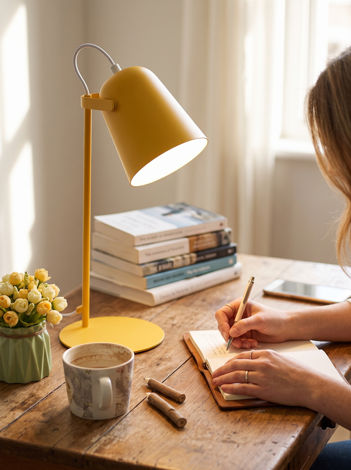Nordic Metal LED Desk Lamp in a lifestyle setting