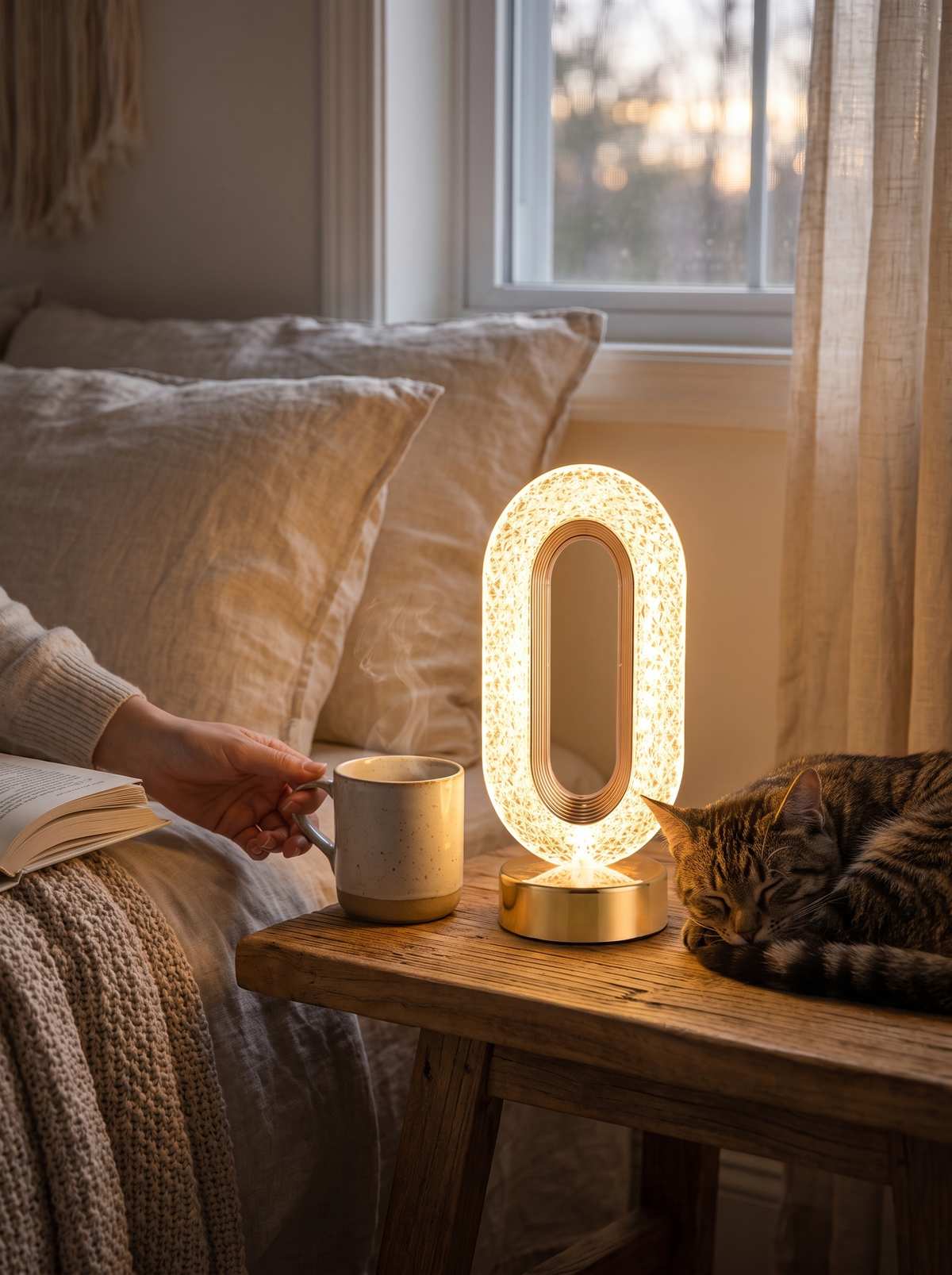 Stellora 3D Crystal LED Night Light in a lifestyle setting