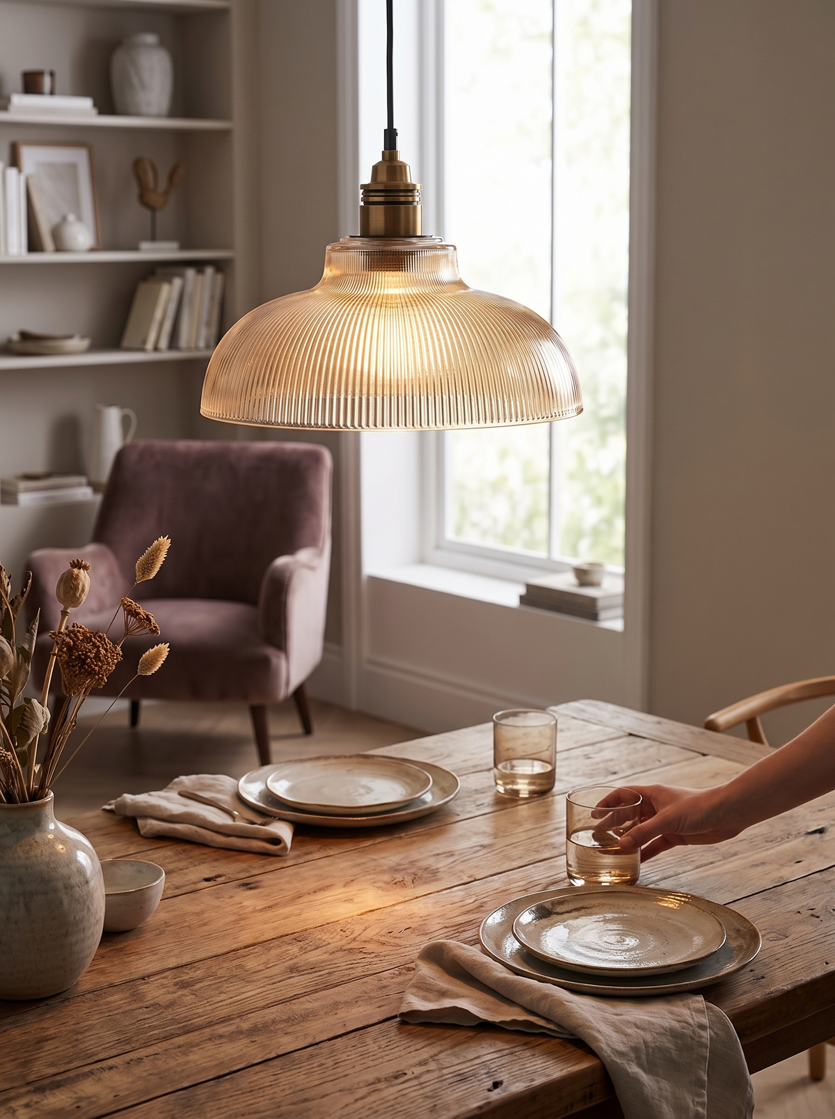LumiVibe Glass Pendant Light in a lifestyle setting