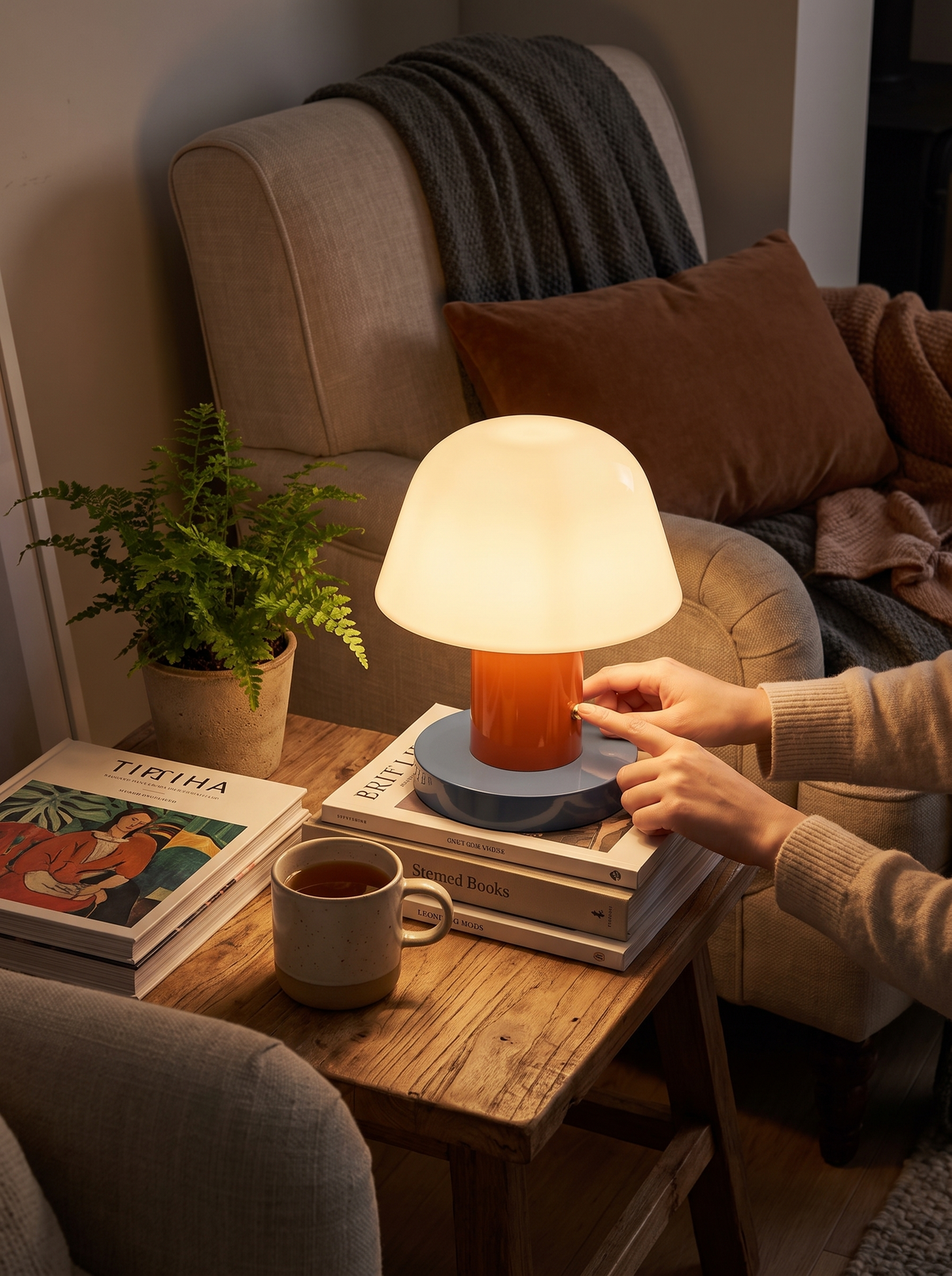 Mushroom Table Lamp in a lifestyle setting