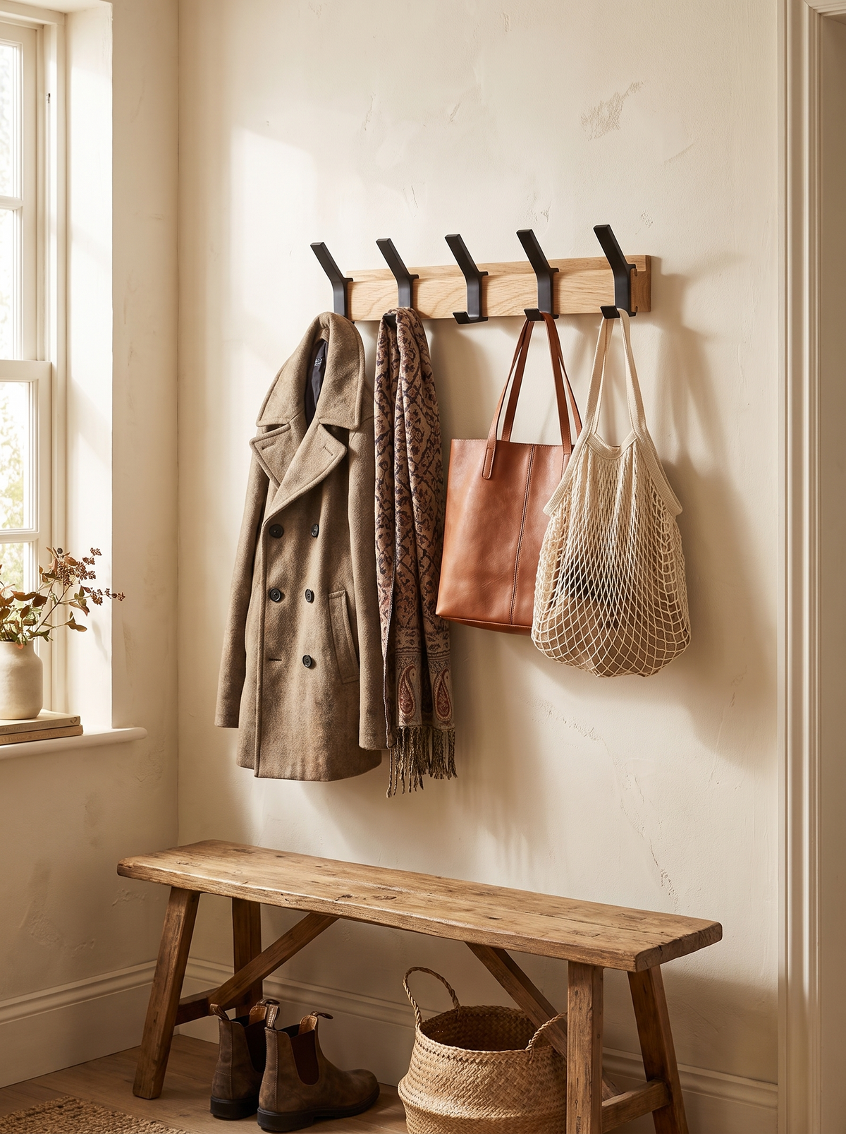 Nordic Wall Mounted Coat Rack in a lifestyle setting