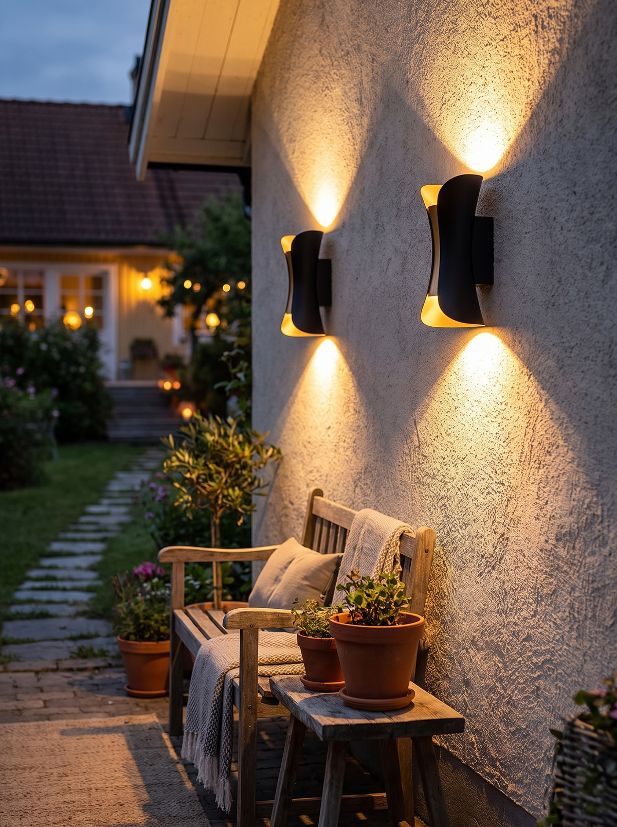 Modern Black and Gold Wall Light in a lifestyle setting