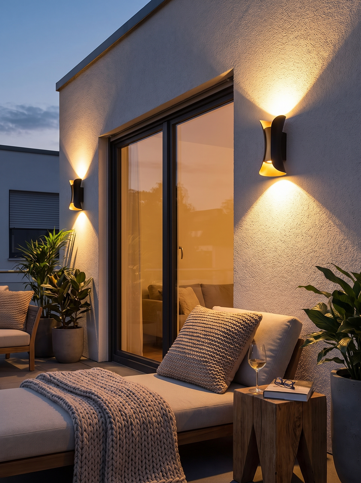 Modern Black and Gold Wall Light in a lifestyle setting