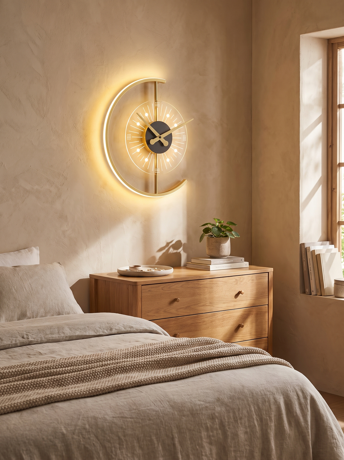 Lunaris Wall Lamp Clock in a lifestyle setting