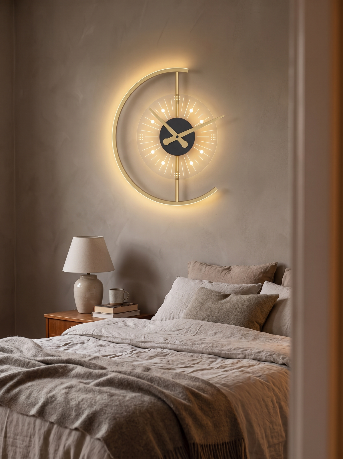 Lunaris Wall Lamp Clock in a lifestyle setting