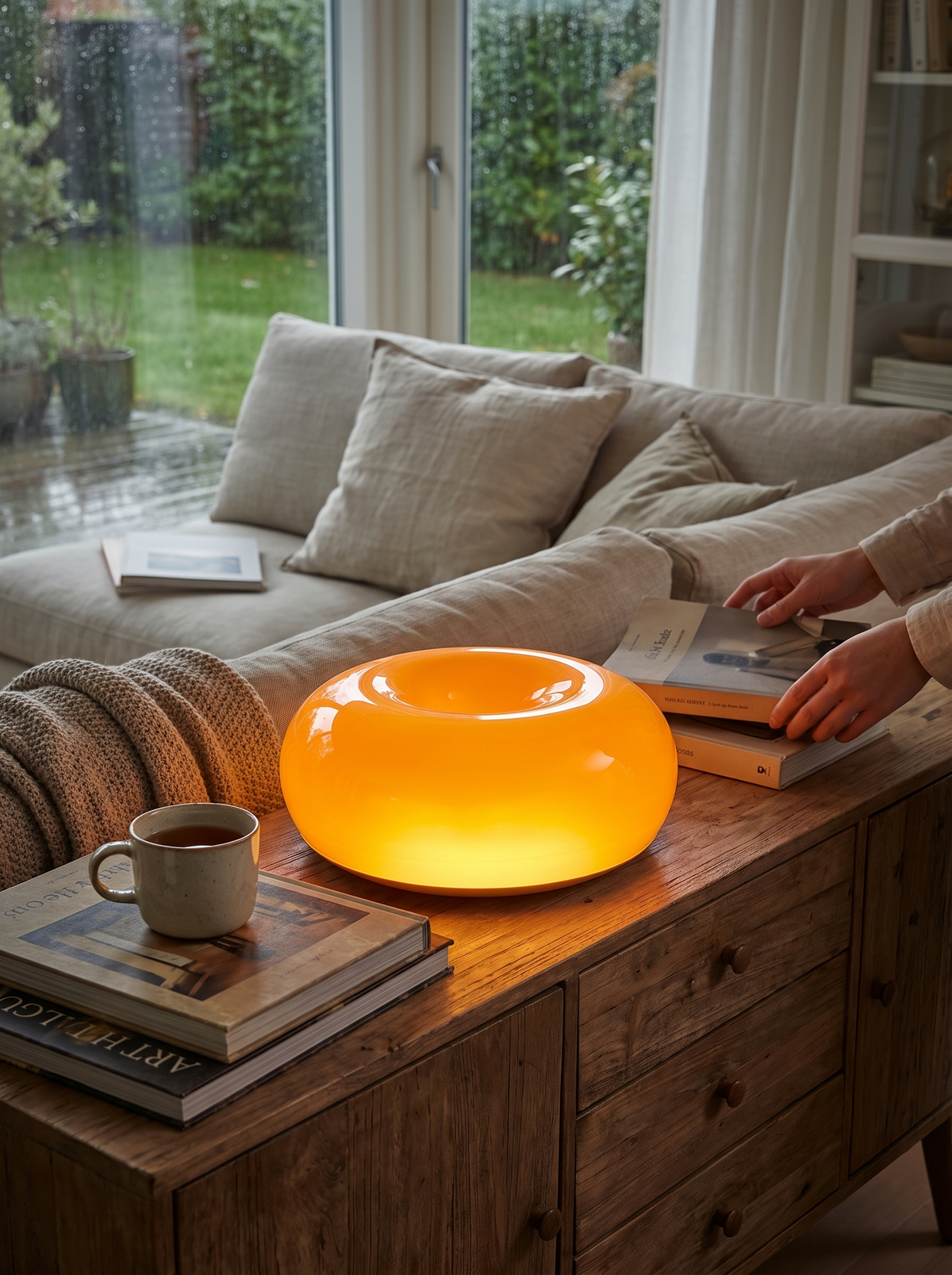 Bauhaus Donut Lamp in a lifestyle setting