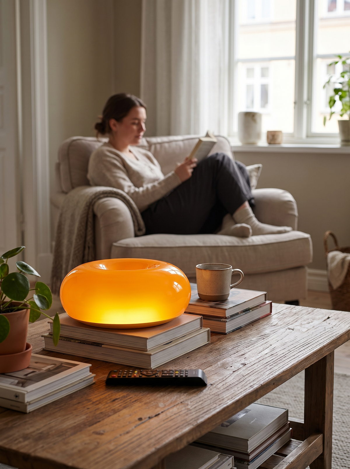 Bauhaus Donut Lamp in a lifestyle setting