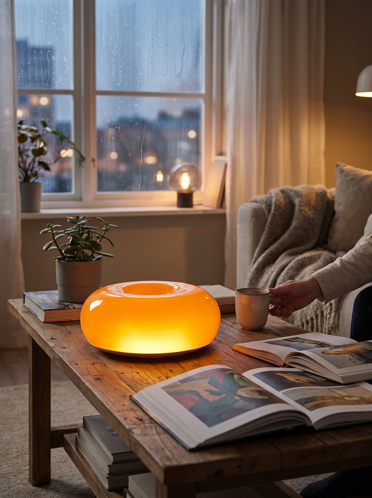 Bauhaus Donut Lamp in a lifestyle setting