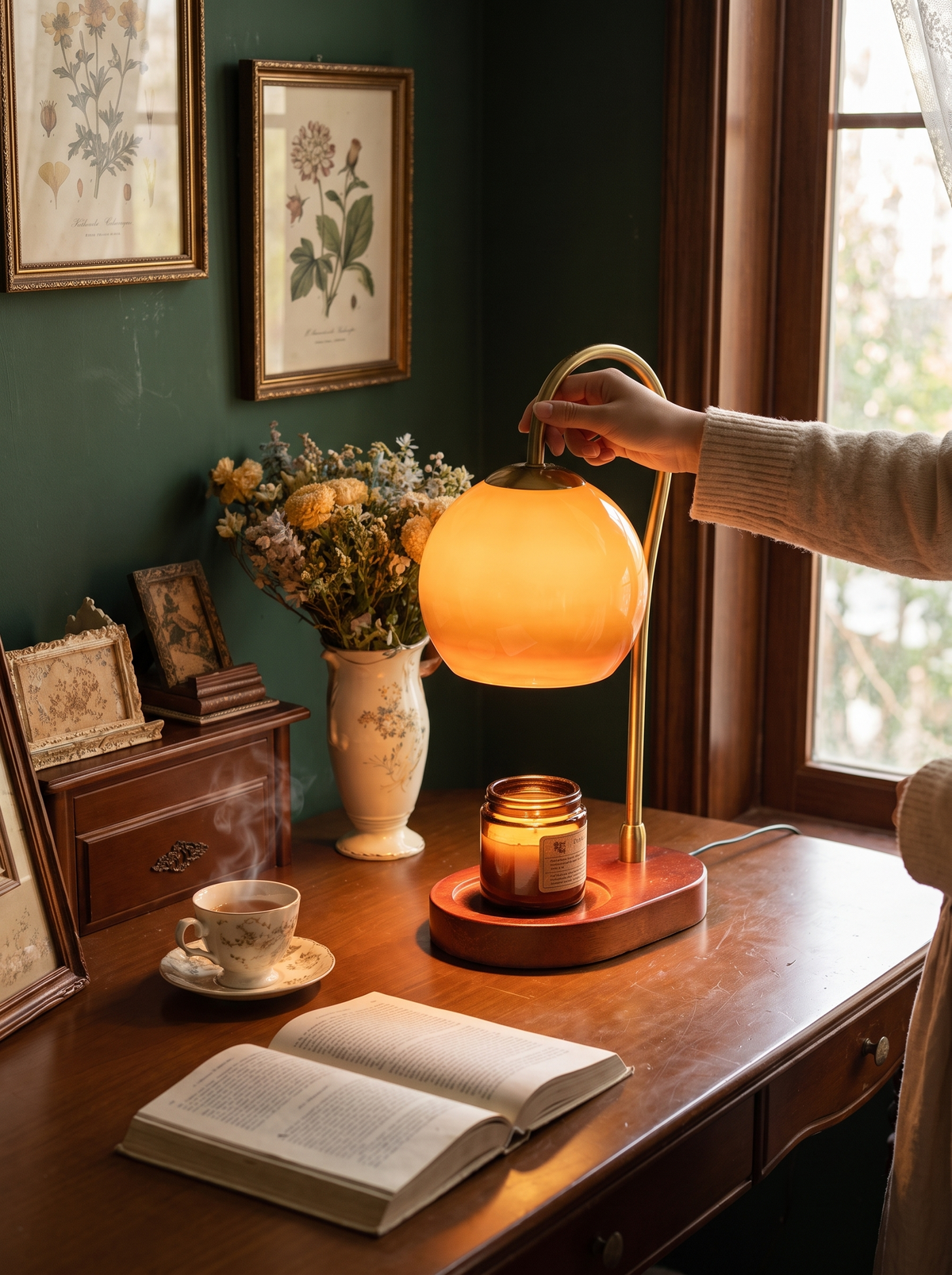 Candle Warmer Table Lamp in a lifestyle setting