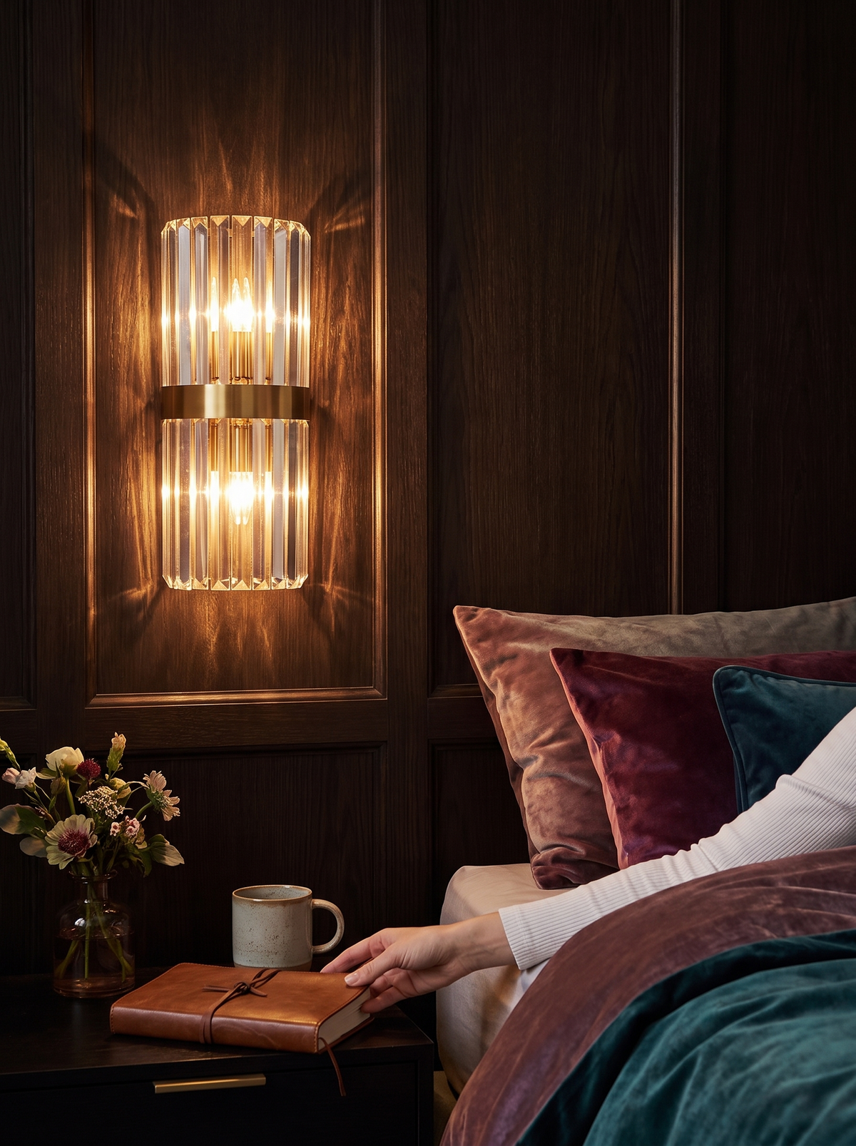 Crystal Wall Light in a lifestyle setting