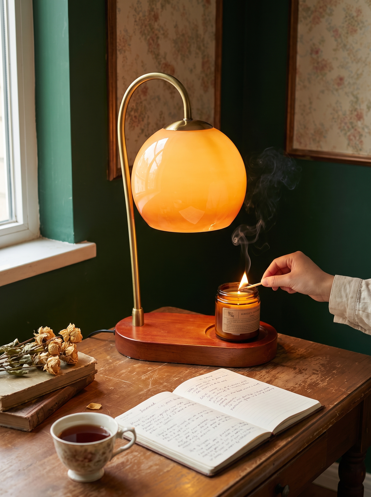 Candle Warmer Table Lamp in a lifestyle setting