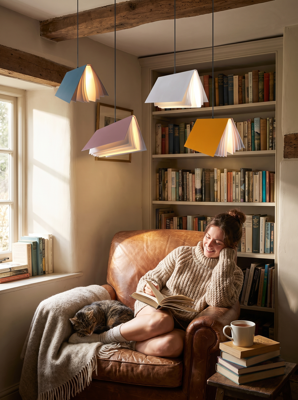 Flying Book Pendant Light in a lifestyle setting