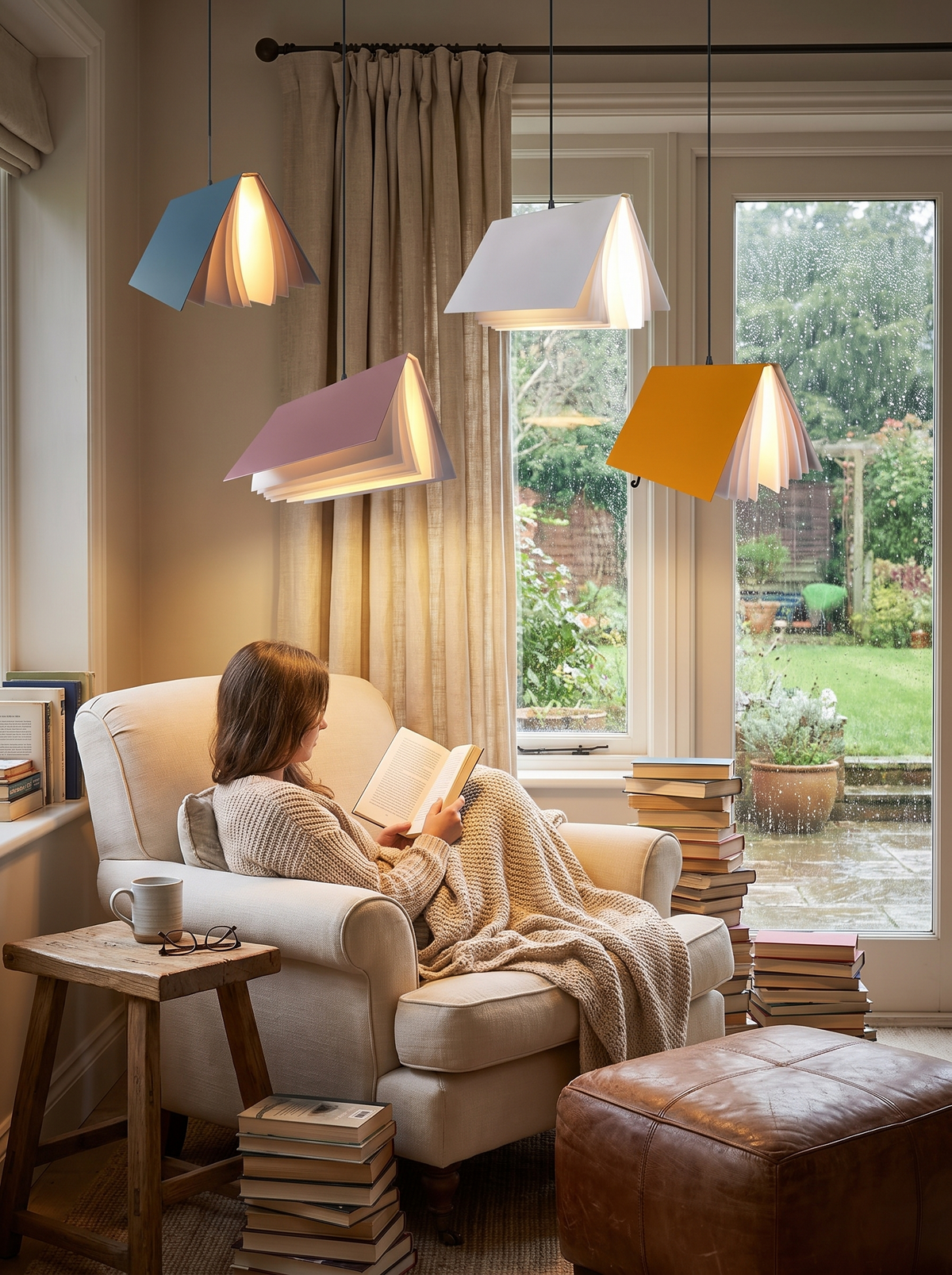 Flying Book Pendant Light in a lifestyle setting