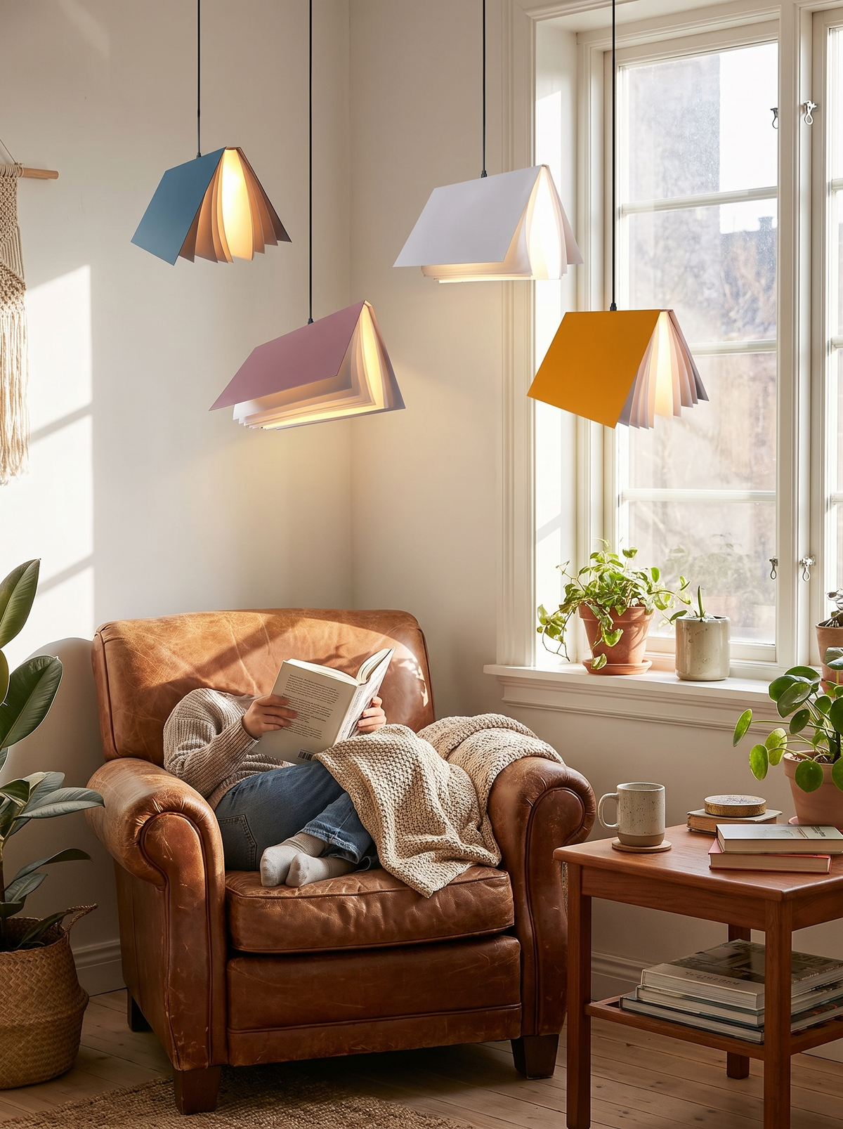 Flying Book Pendant Light in a lifestyle setting