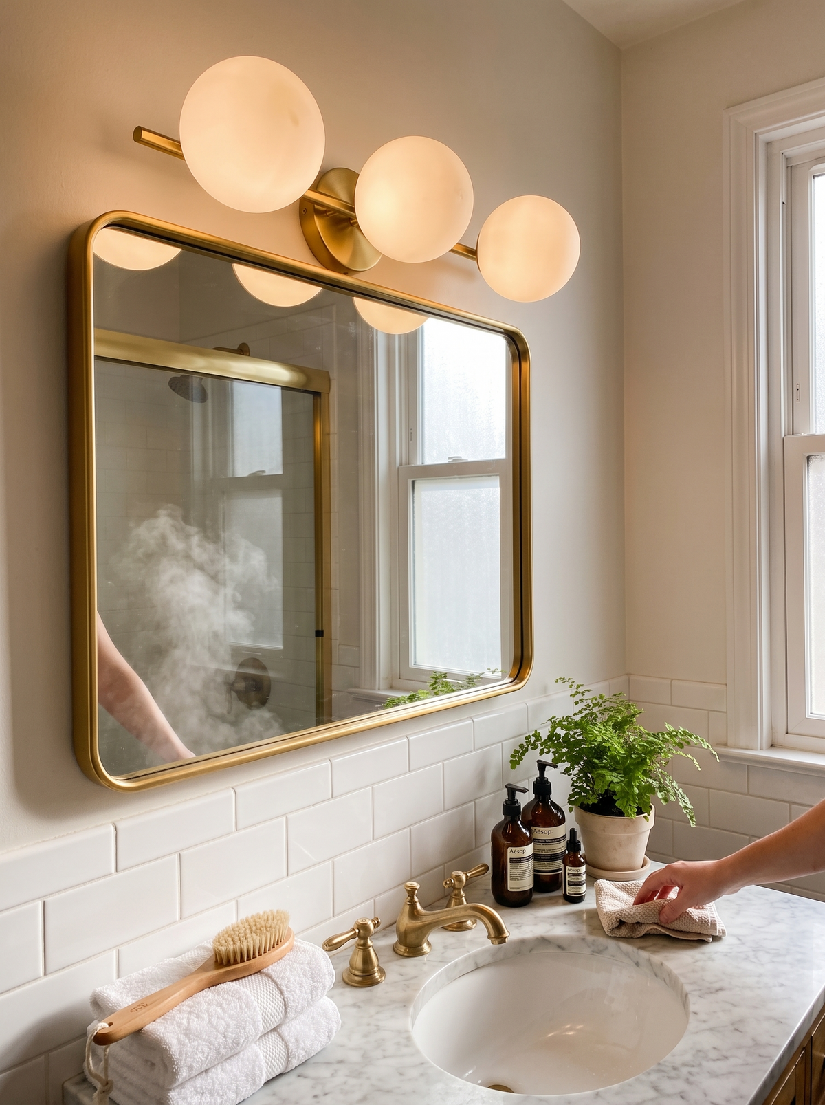Modern Nordic Glass Ball Wall Light in a lifestyle setting
