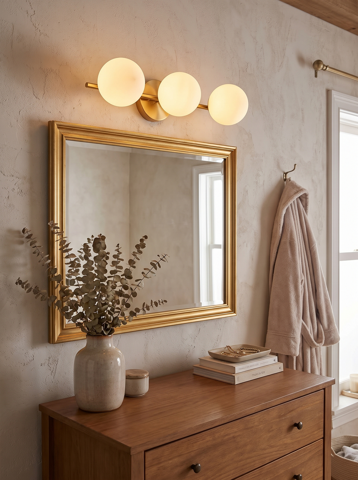Modern Nordic Glass Ball Wall Light in a lifestyle setting