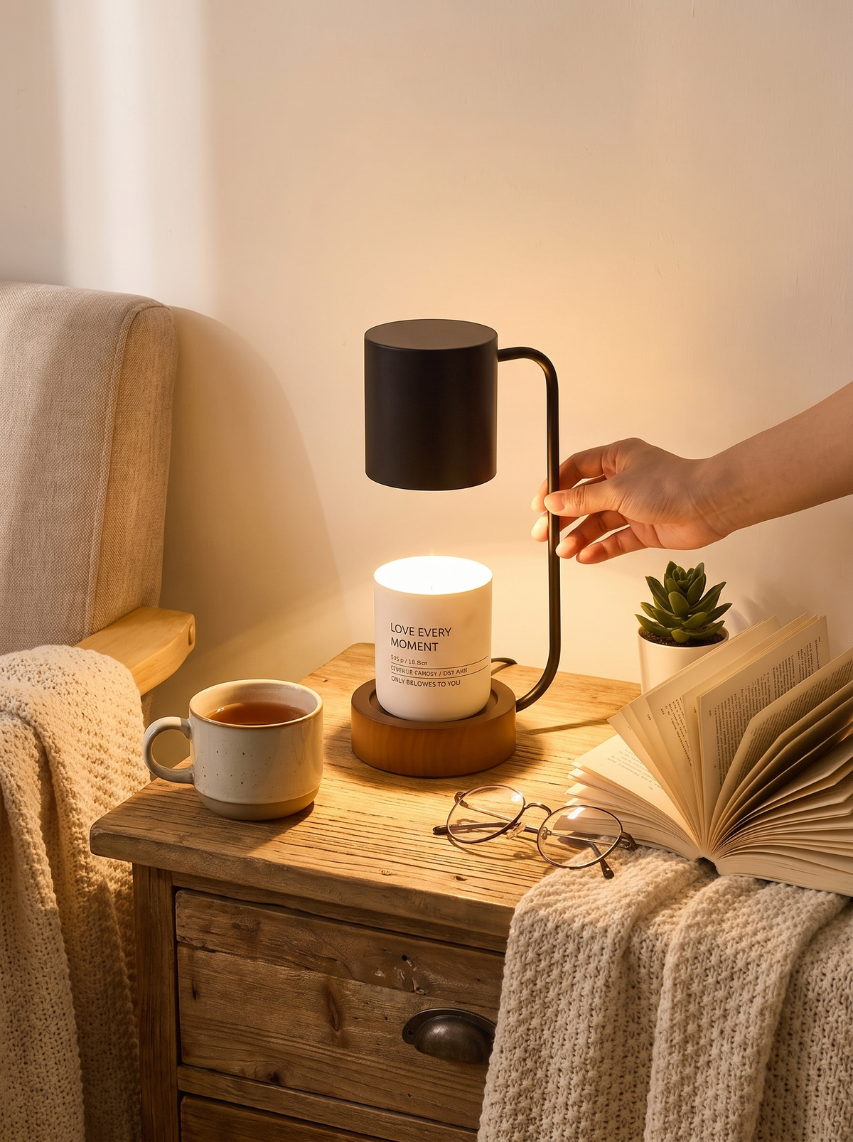 Japanese Minimalist Table Lamp in a lifestyle setting