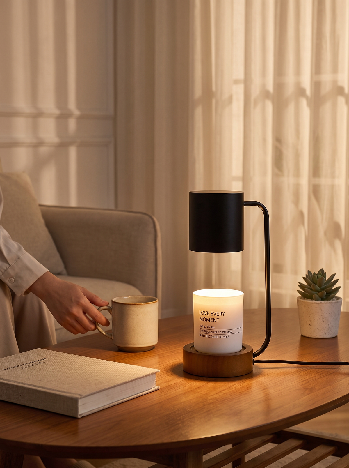 Japanese Minimalist Table Lamp in a lifestyle setting