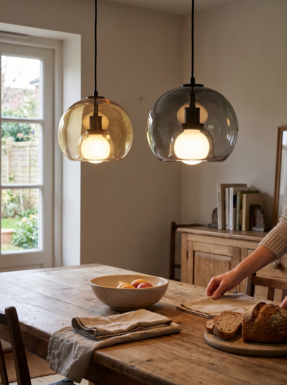 Clyde Glass Pendant Light in a lifestyle setting
