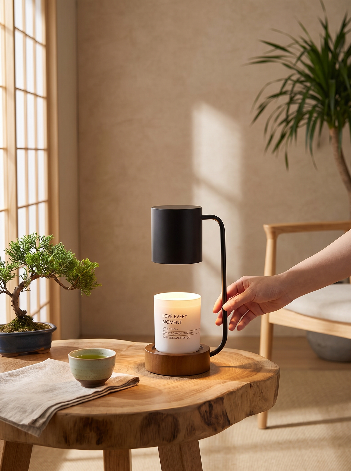 Japanese Minimalist Table Lamp in a lifestyle setting
