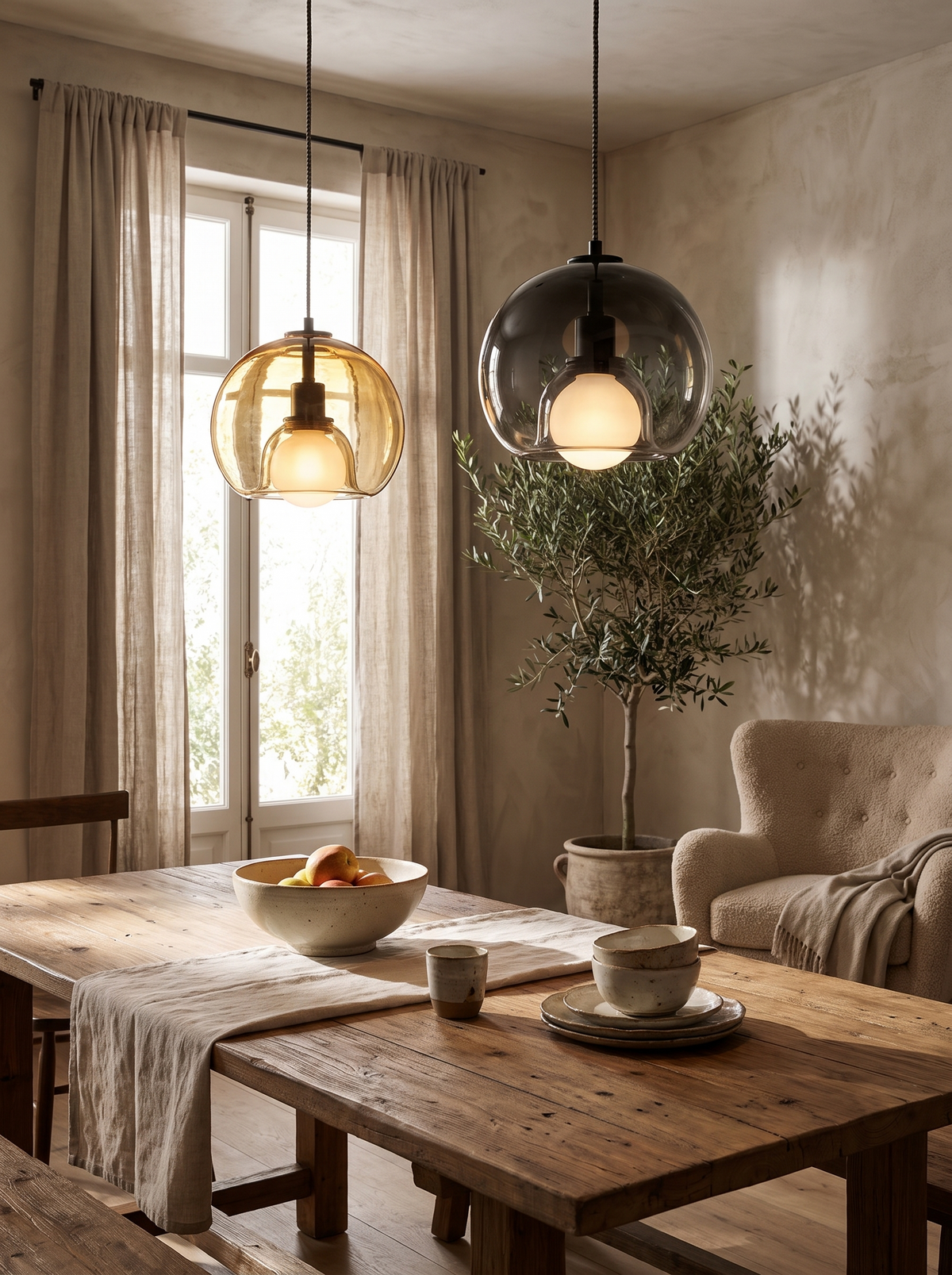Clyde Glass Pendant Light in a lifestyle setting