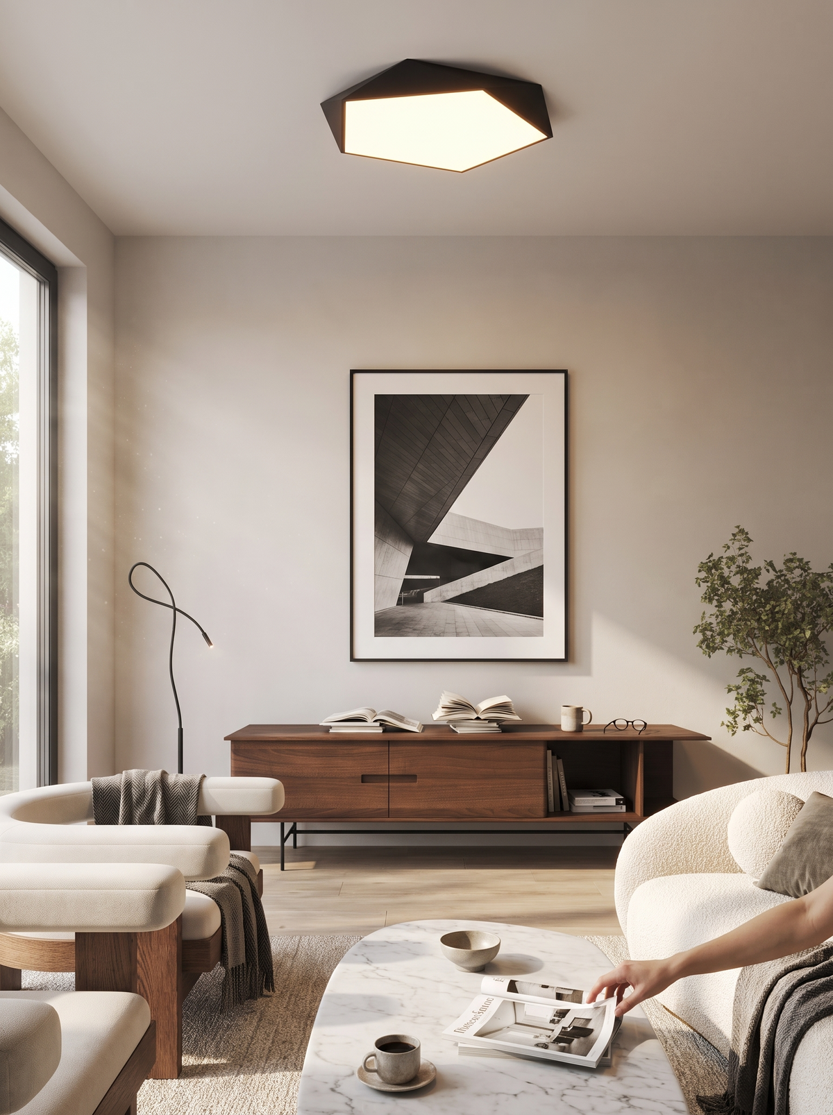 Skydor Ceiling Light in a lifestyle setting