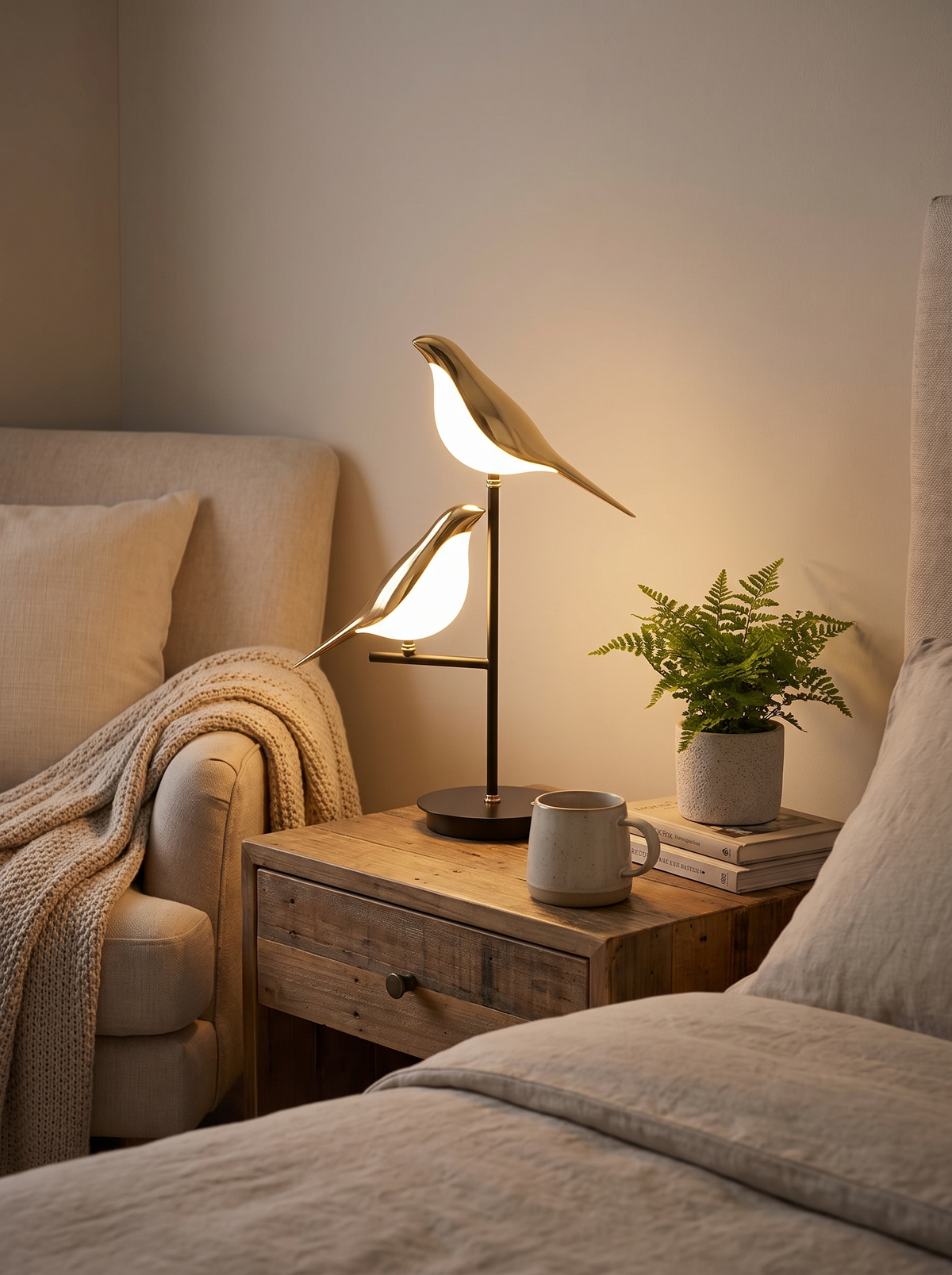 Golden Birdlight Wall Lamp in a lifestyle setting