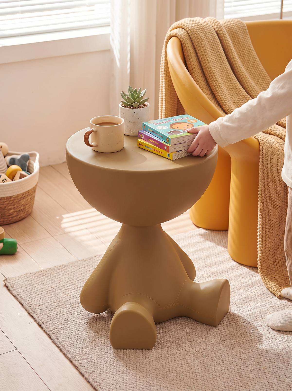 Cartoon Bear Side Table in a lifestyle setting