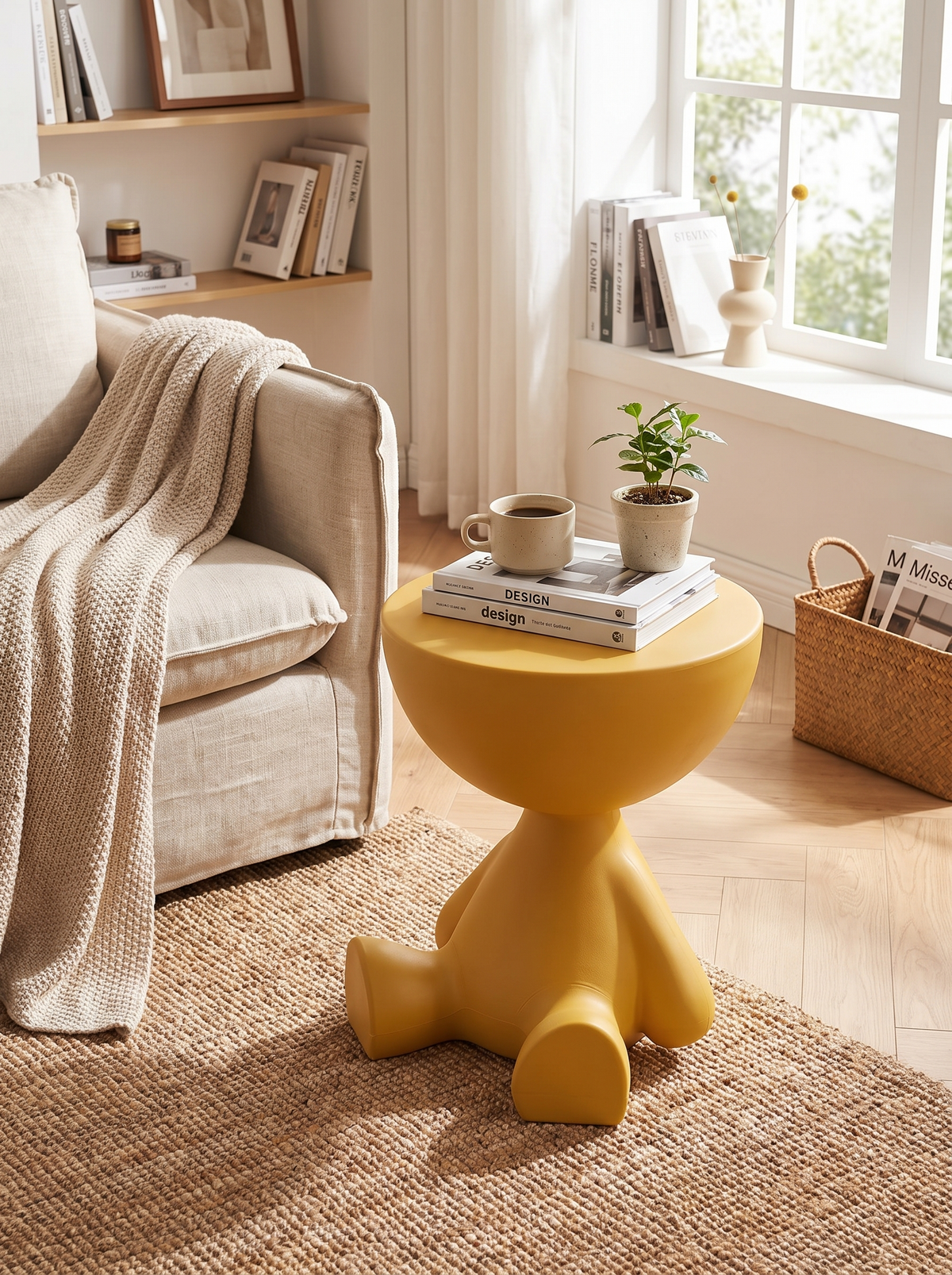 Cartoon Bear Side Table in a lifestyle setting