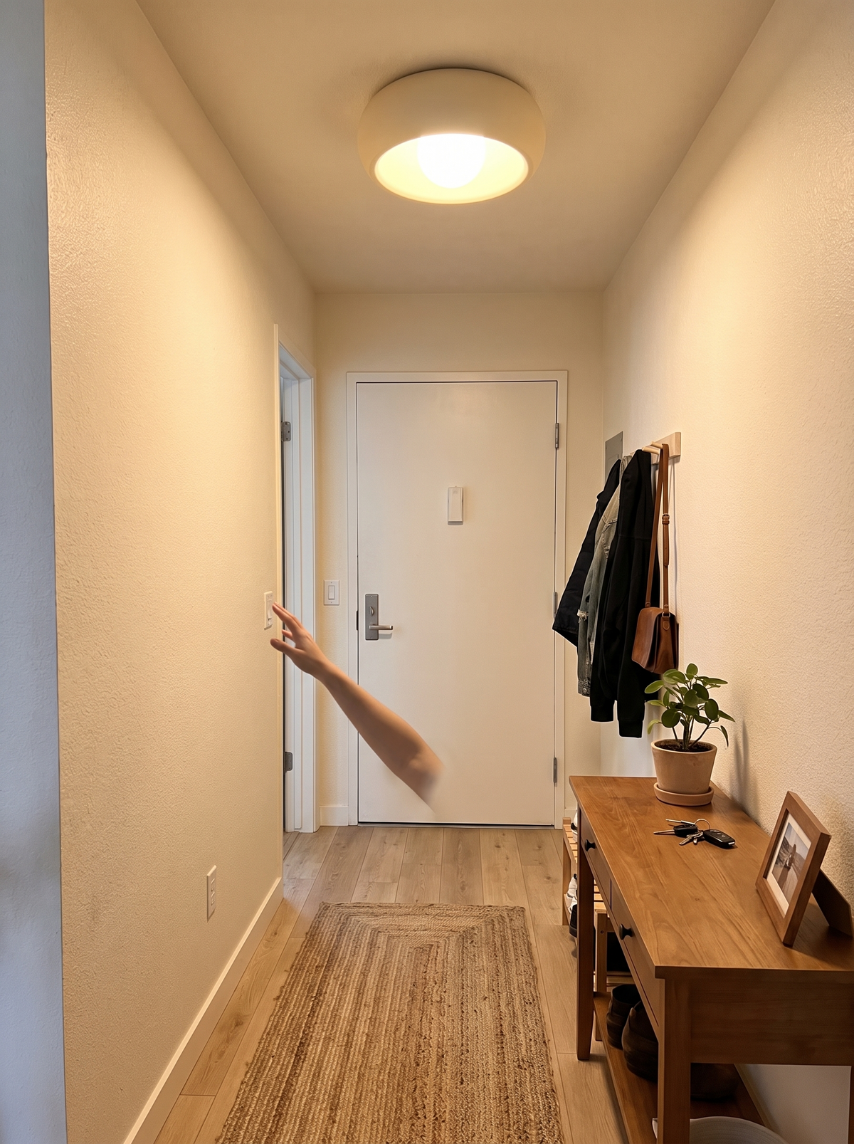 Minimalist Circular Ceiling Lamp in a lifestyle setting