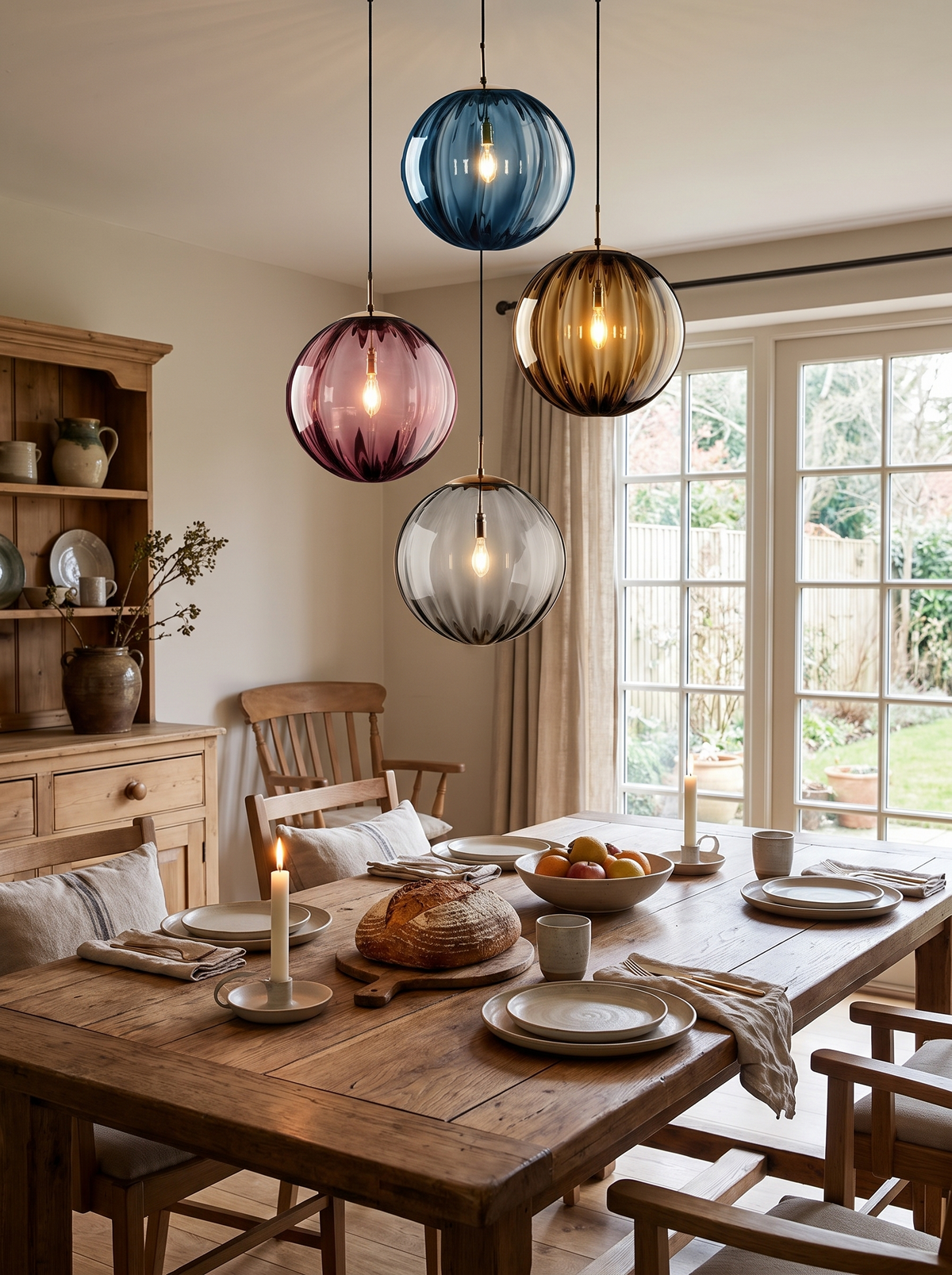 Modern Glass Ball Pendant Light in a lifestyle setting