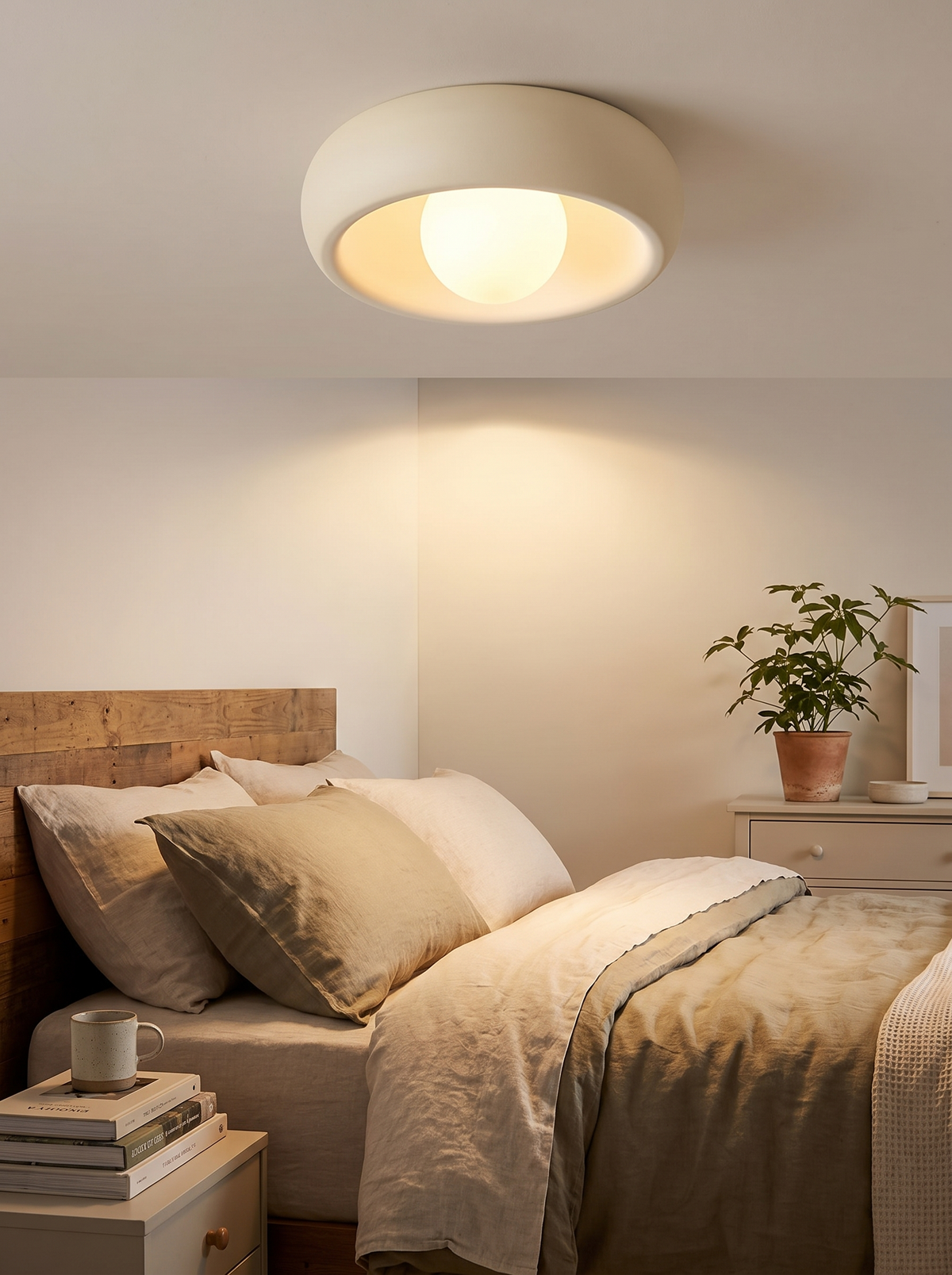 Minimalist Circular Ceiling Lamp in a lifestyle setting