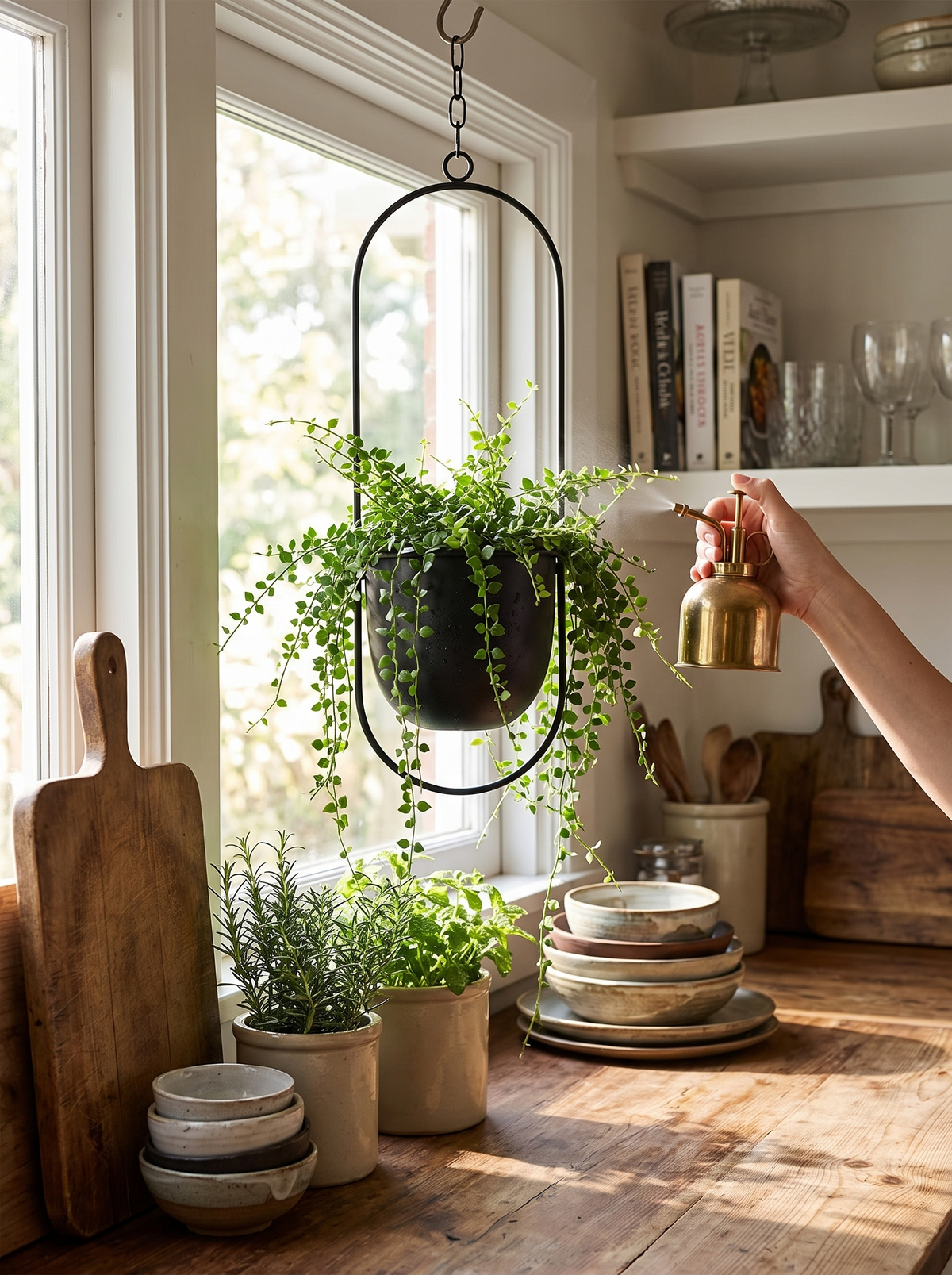 FloraFrame Hanging Planter in a lifestyle setting