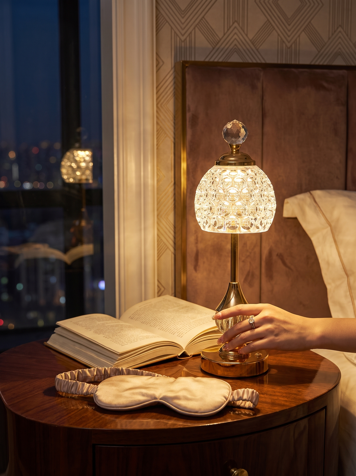 Crystal Touch Table Lamp in a lifestyle setting