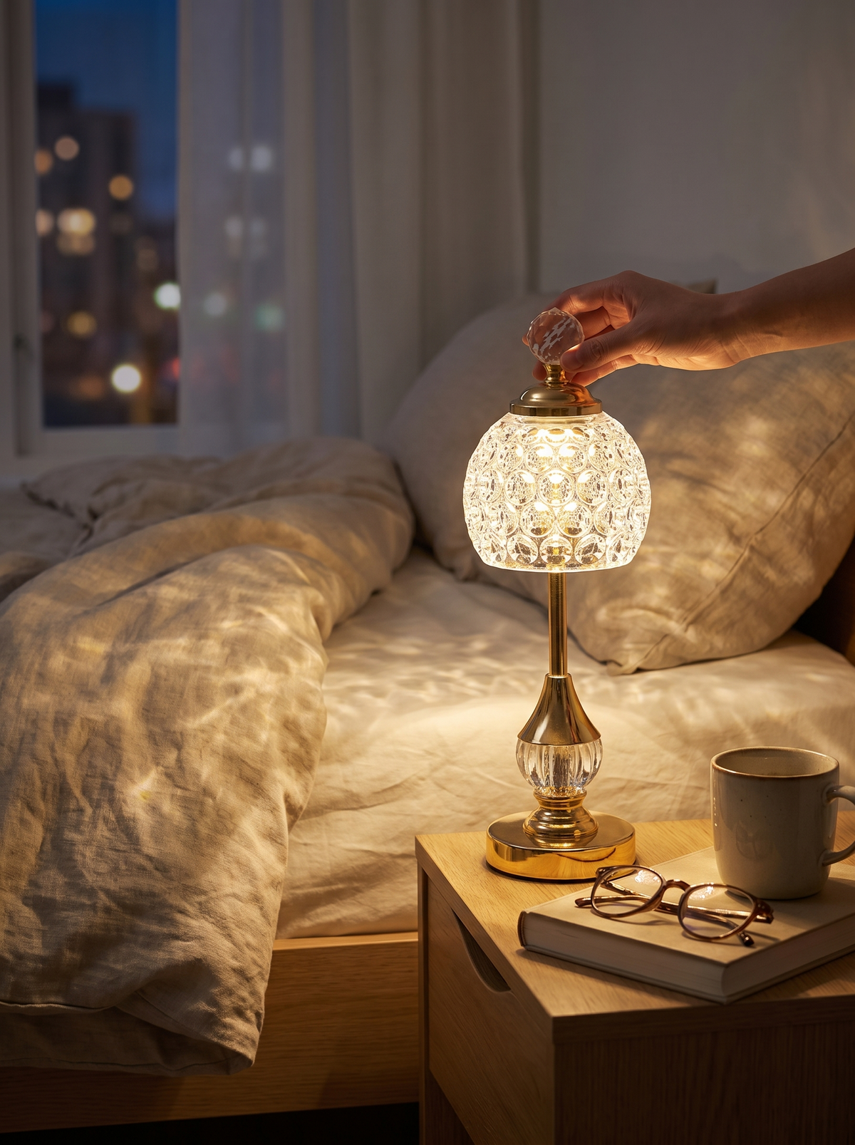 Crystal Touch Table Lamp in a lifestyle setting
