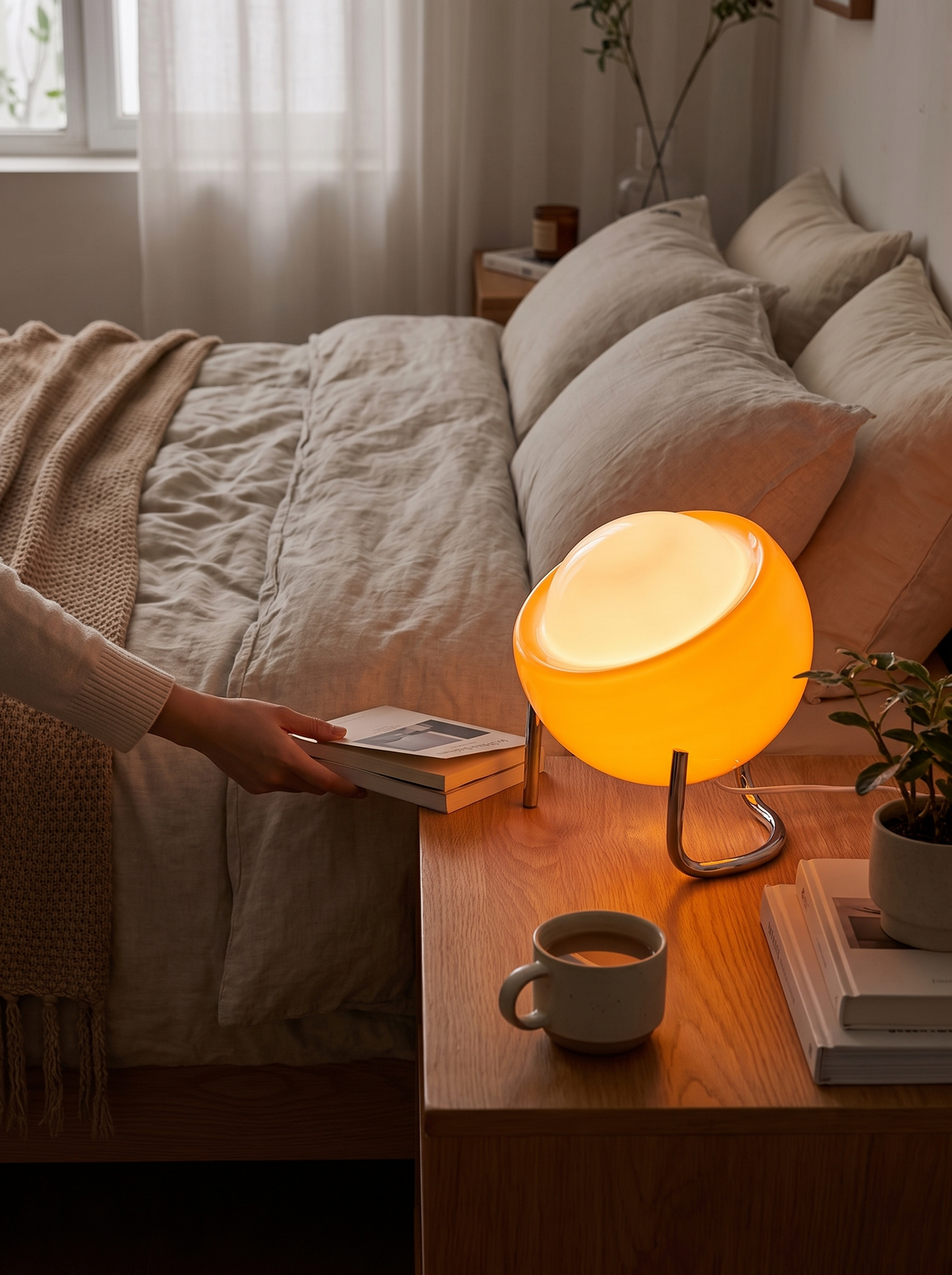 Bauhaus Glass Table Lamp in a lifestyle setting