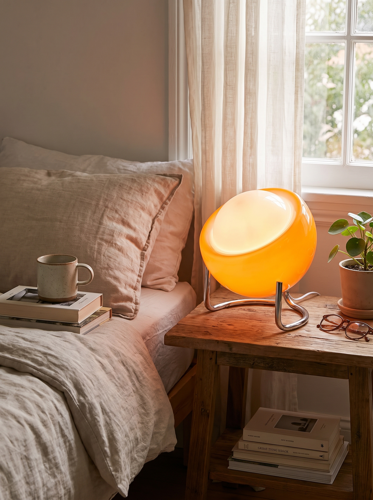 Bauhaus Glass Table Lamp in a lifestyle setting