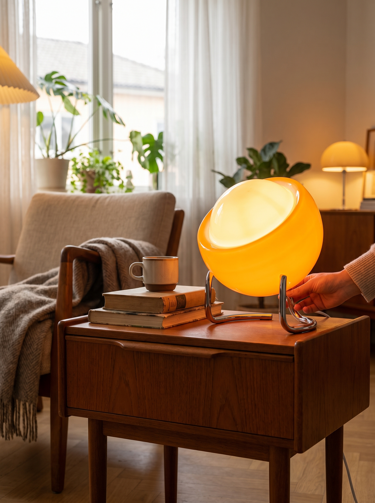 Bauhaus Glass Table Lamp in a lifestyle setting