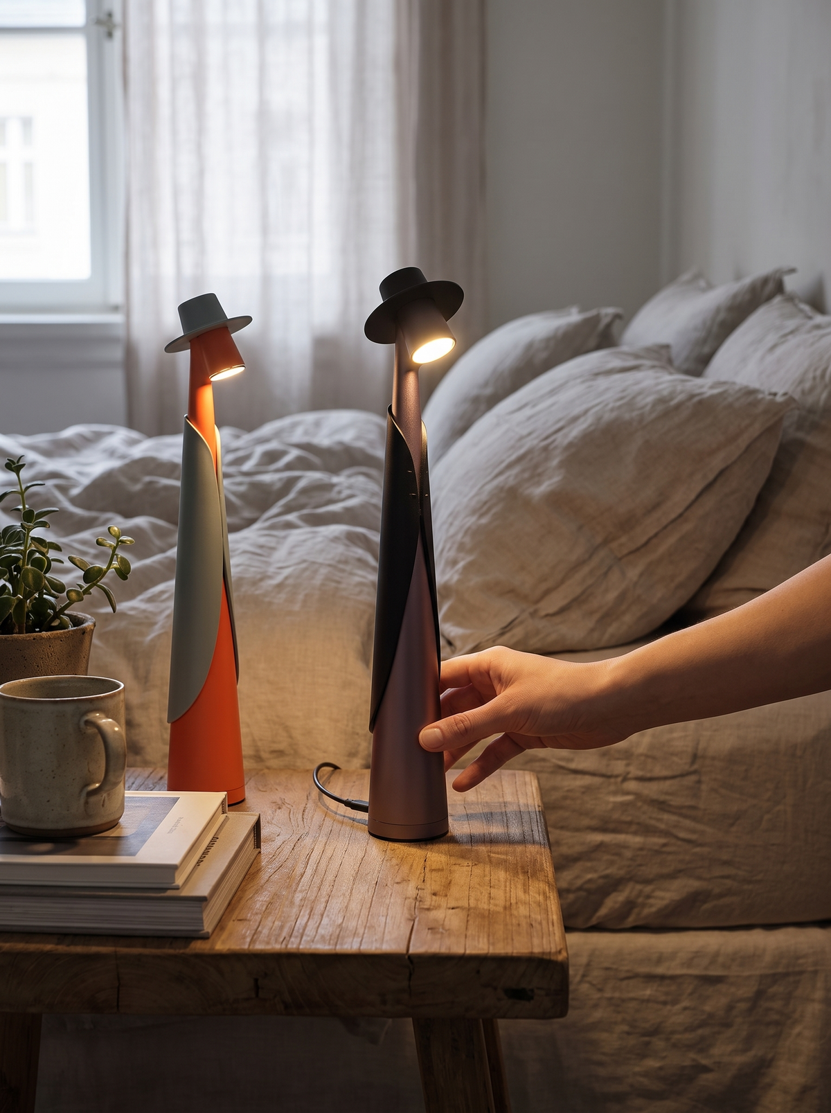 Modern Rechargeable LED Hat Lamp in a lifestyle setting