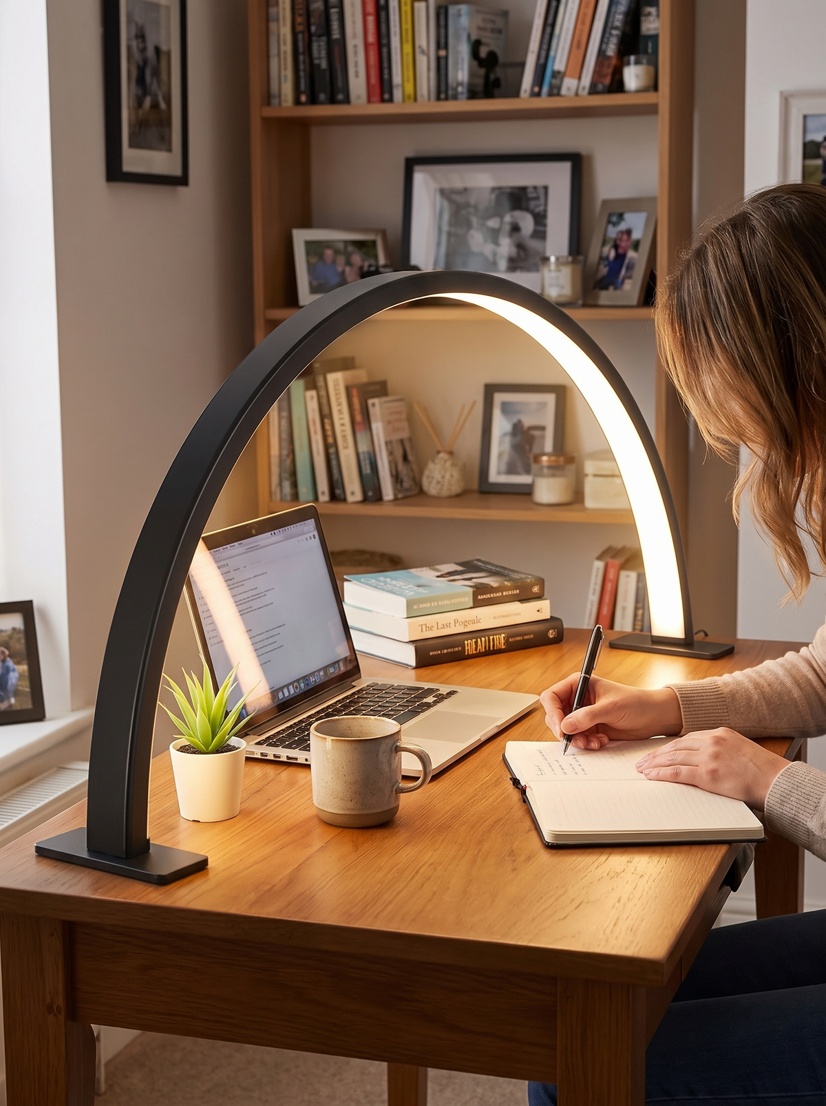 Crescent Moon LED Desk Lamp in a lifestyle setting